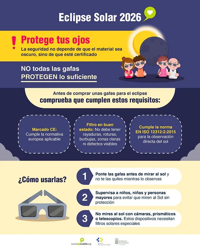Salud Pública emite recomendaciones para evitar riesgos para la salud en la observación del eclipse - Yaiza te Informa
