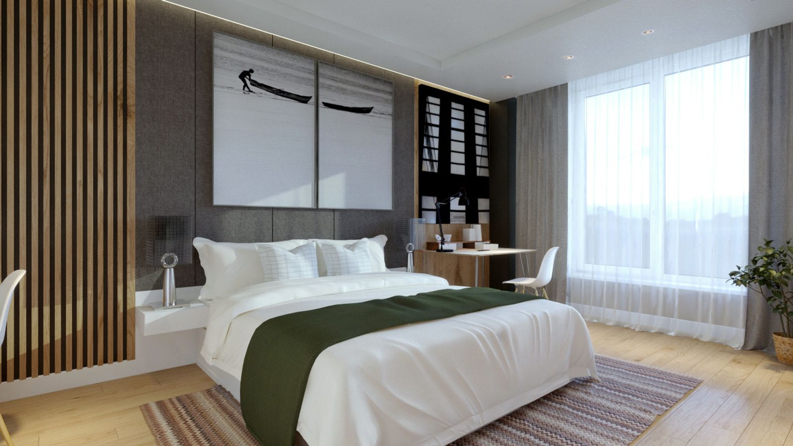 Simple Clean Bedroom Design, image 5 of 5