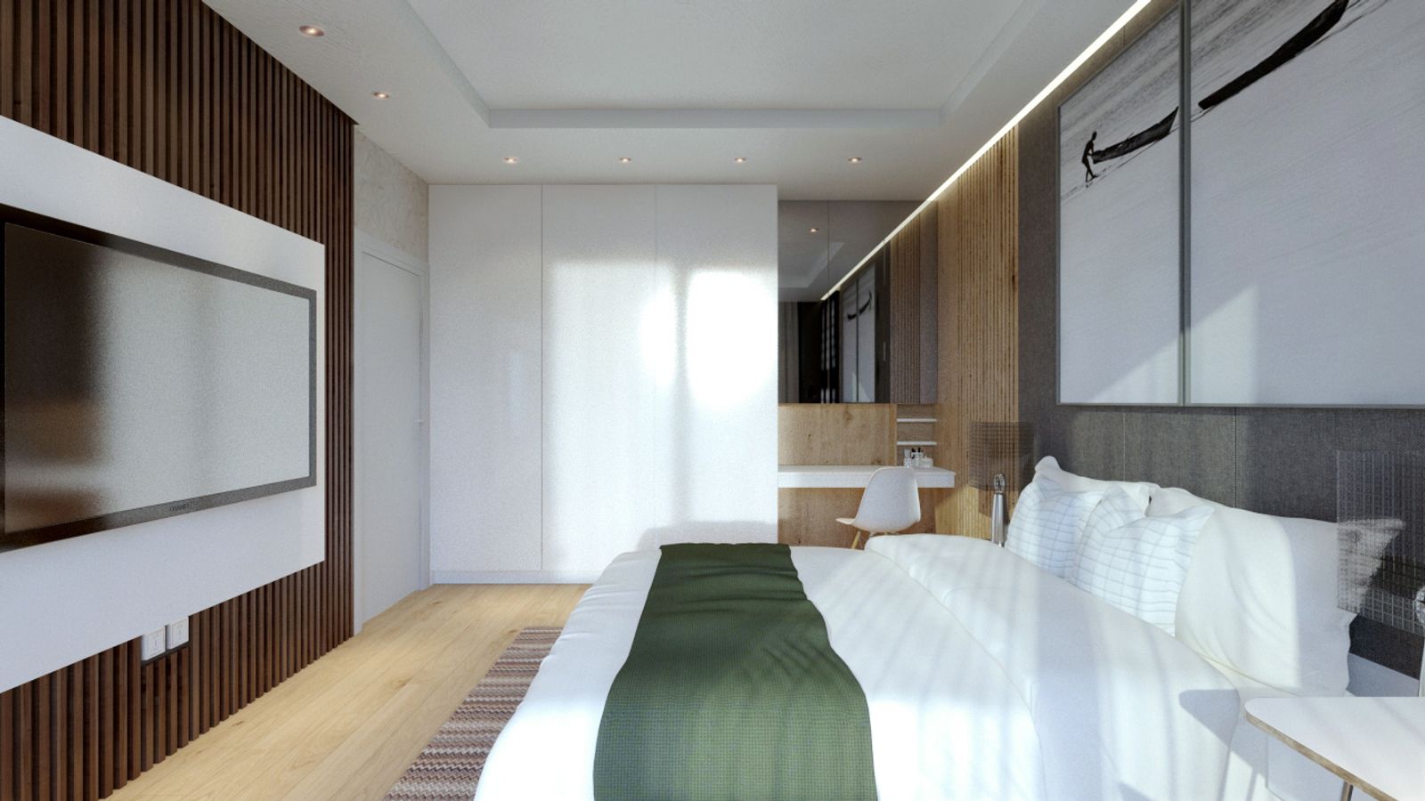Simple Clean Bedroom Design, image 2 of 5