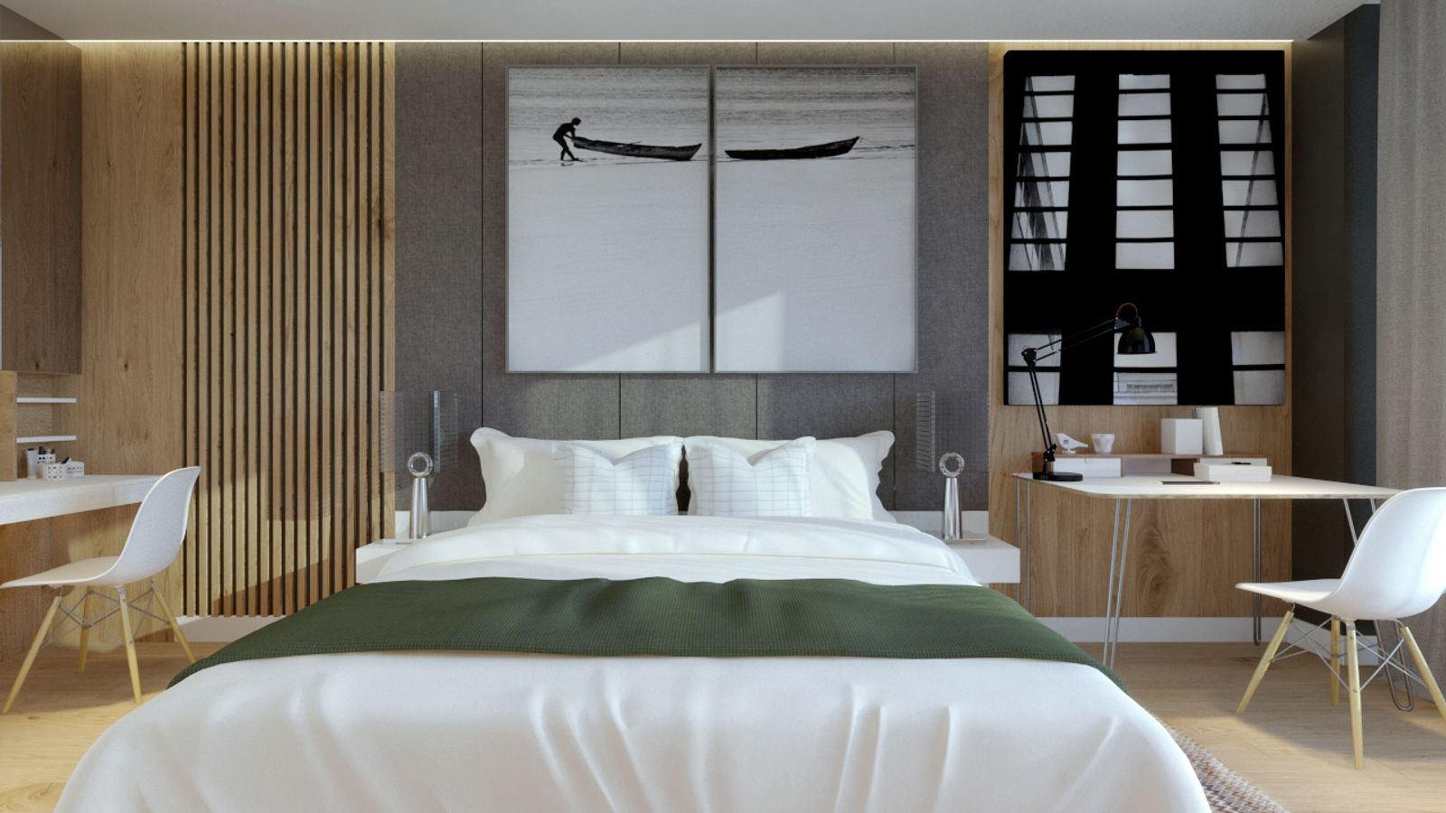 Simple Clean Bedroom Design, image 1 of 5