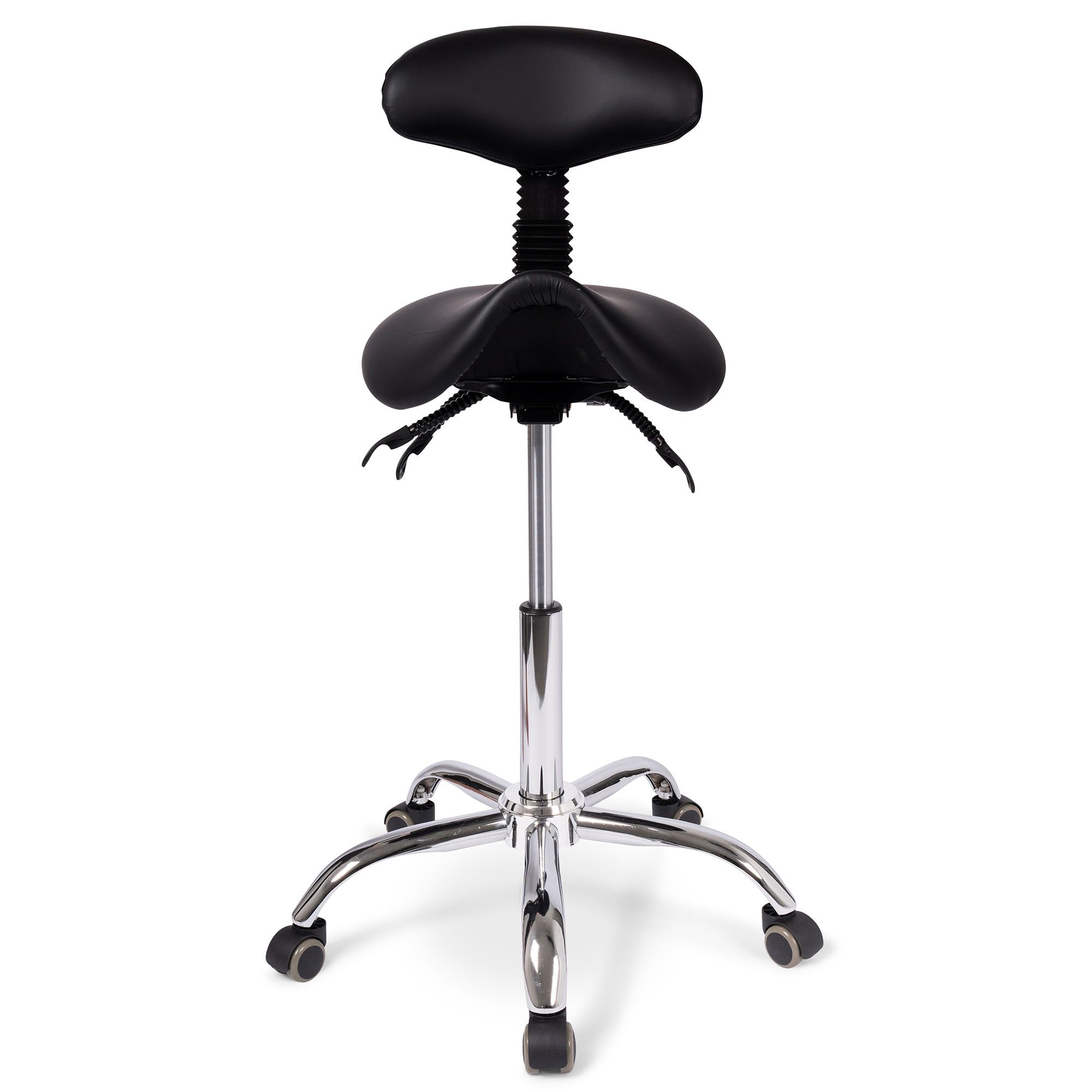 ergonomic saddle stool with backrest high version side view