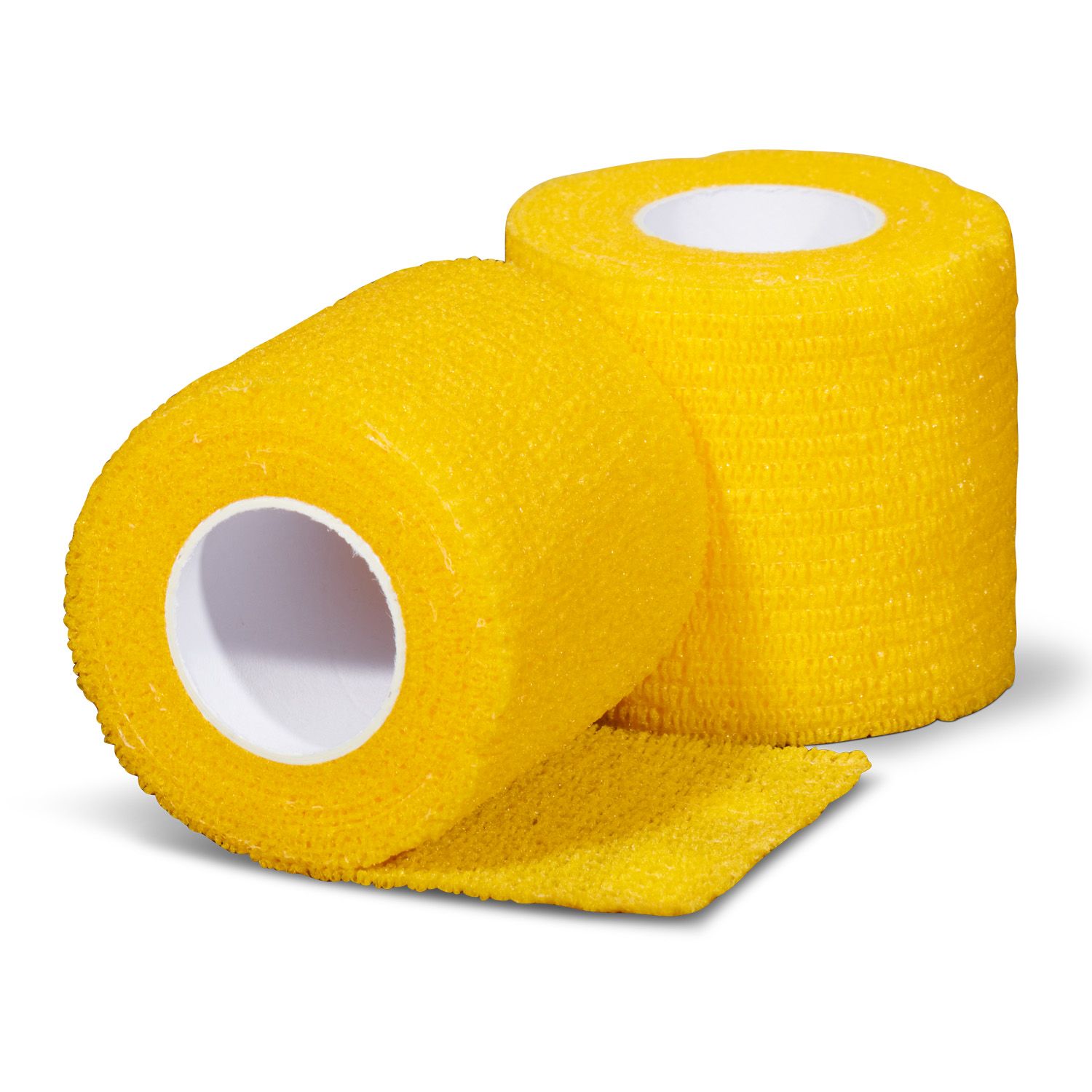 gladiator sports underwrap bandage per roll yellow frond and back view