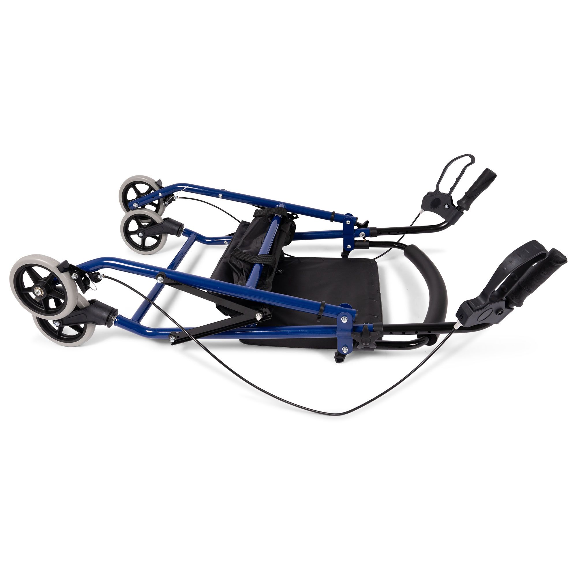 Dunimed lightweight rollator blue folded