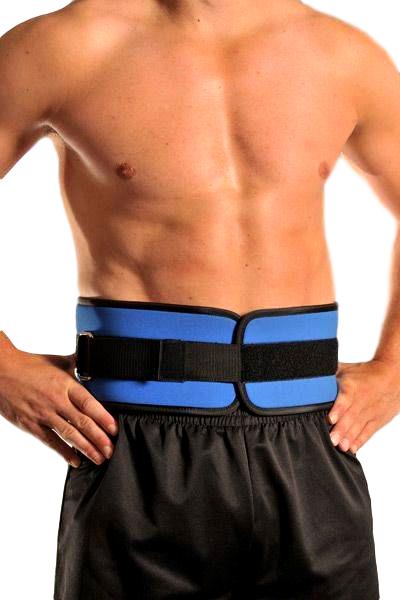 LP Support Back Support - Weightlifting Belt worn by male model from the front with his hands in his side