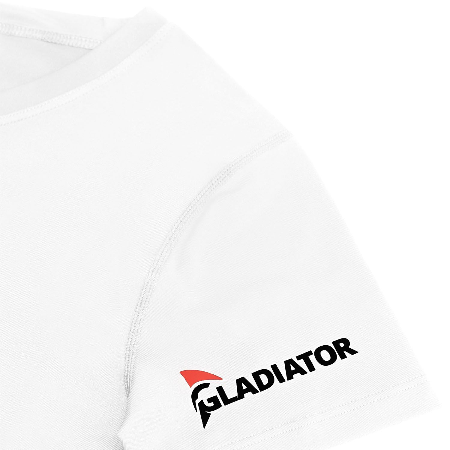 gladiator sports compression shirt for women in white detail photo logo
