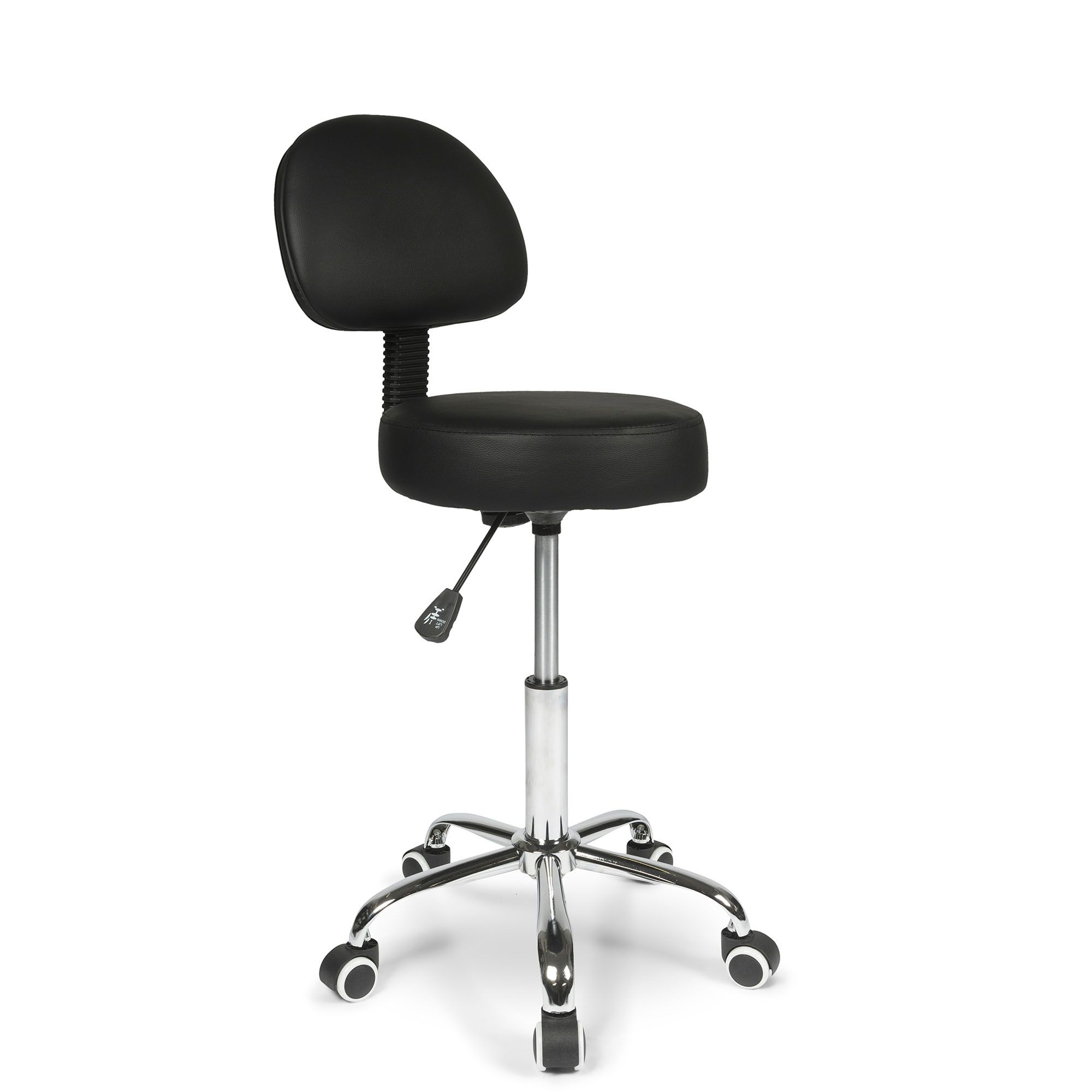 dunimed work stool with wheels and backrest