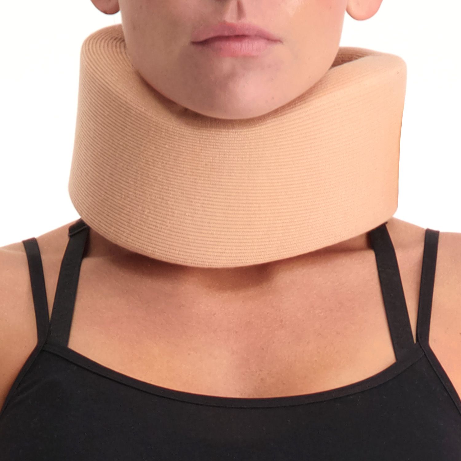 neck brace from super ortho close frontview with woman