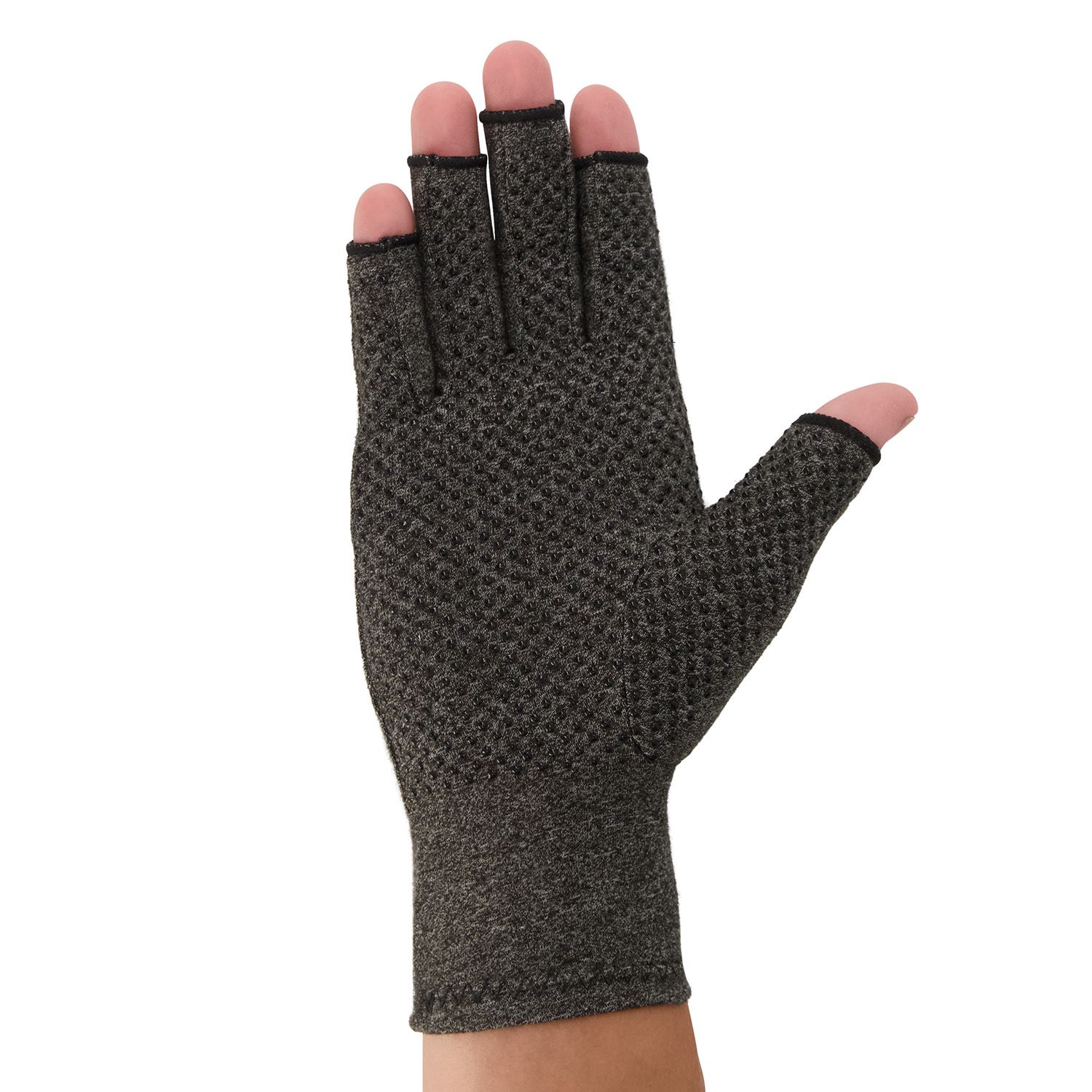 medidu rheumatoid arthritis osteoarthritis gloves with anti-slip layer in grey zoomed in