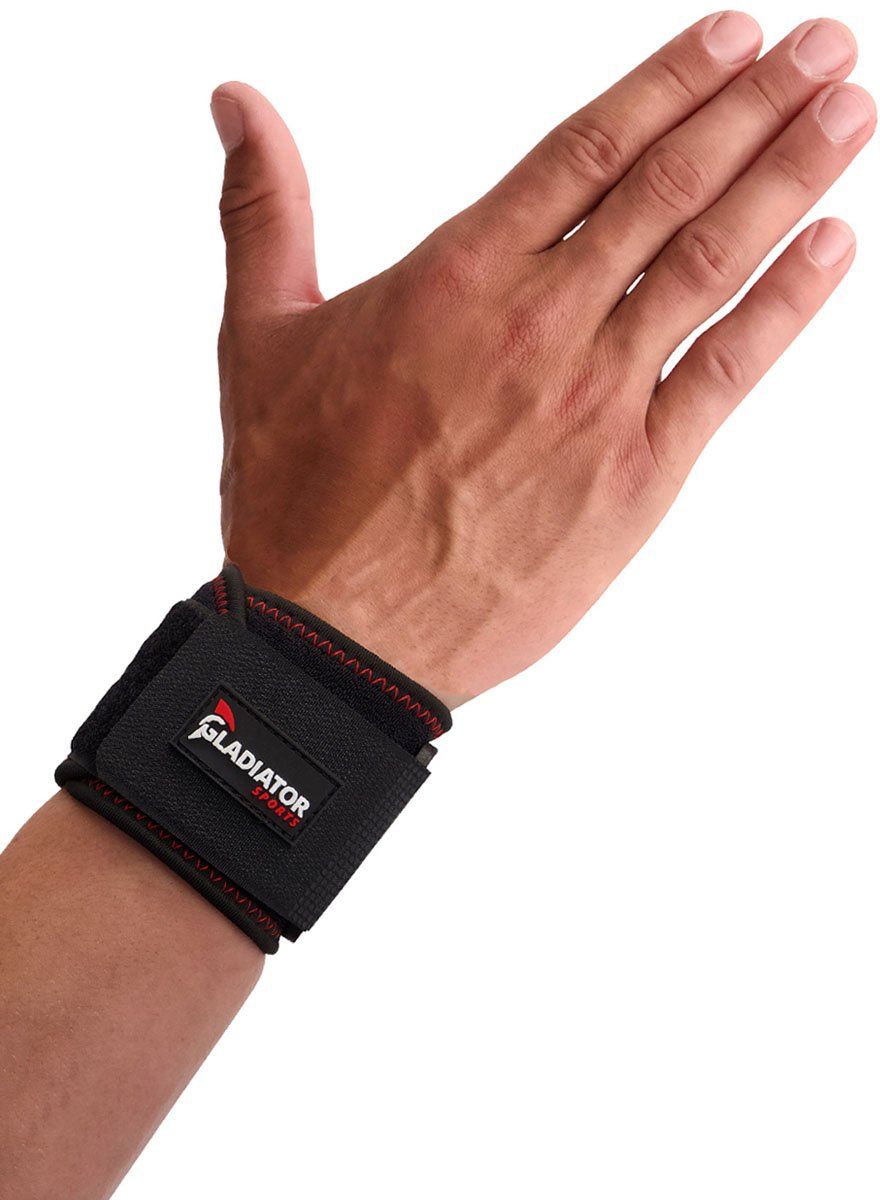 Gladiator Sports Wrist Wrap worn on the right wrist