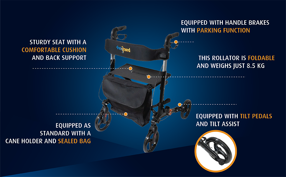 dunimed premium lightweight rollator banner picture