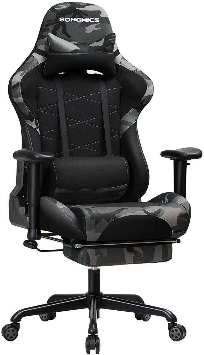 Gamingstuhl mit Kippfunktion und Fußstütze - Camouflage Print
