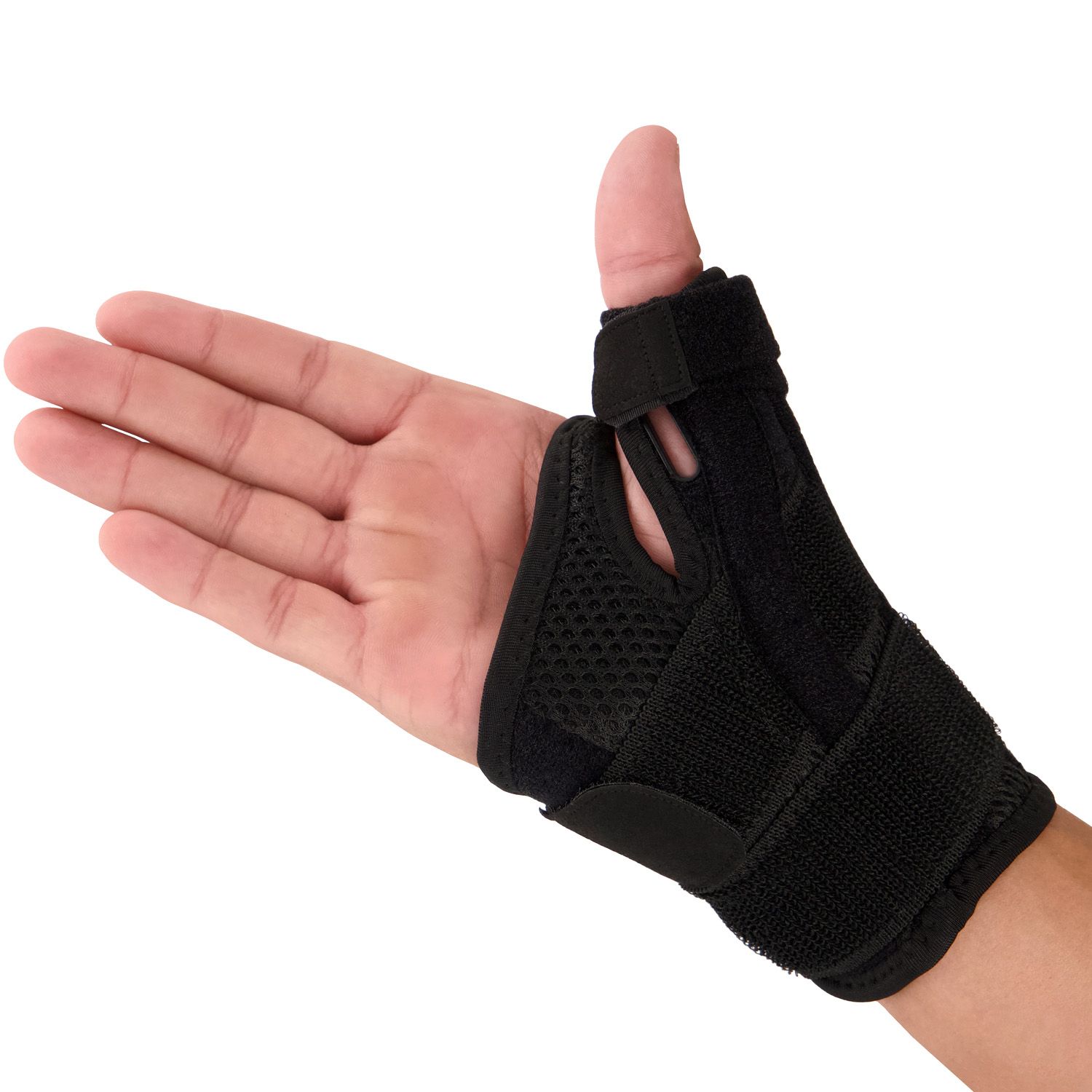 Dunimed Premium Thumb / Wrist Support worn around the right hand inside of the hand pictured