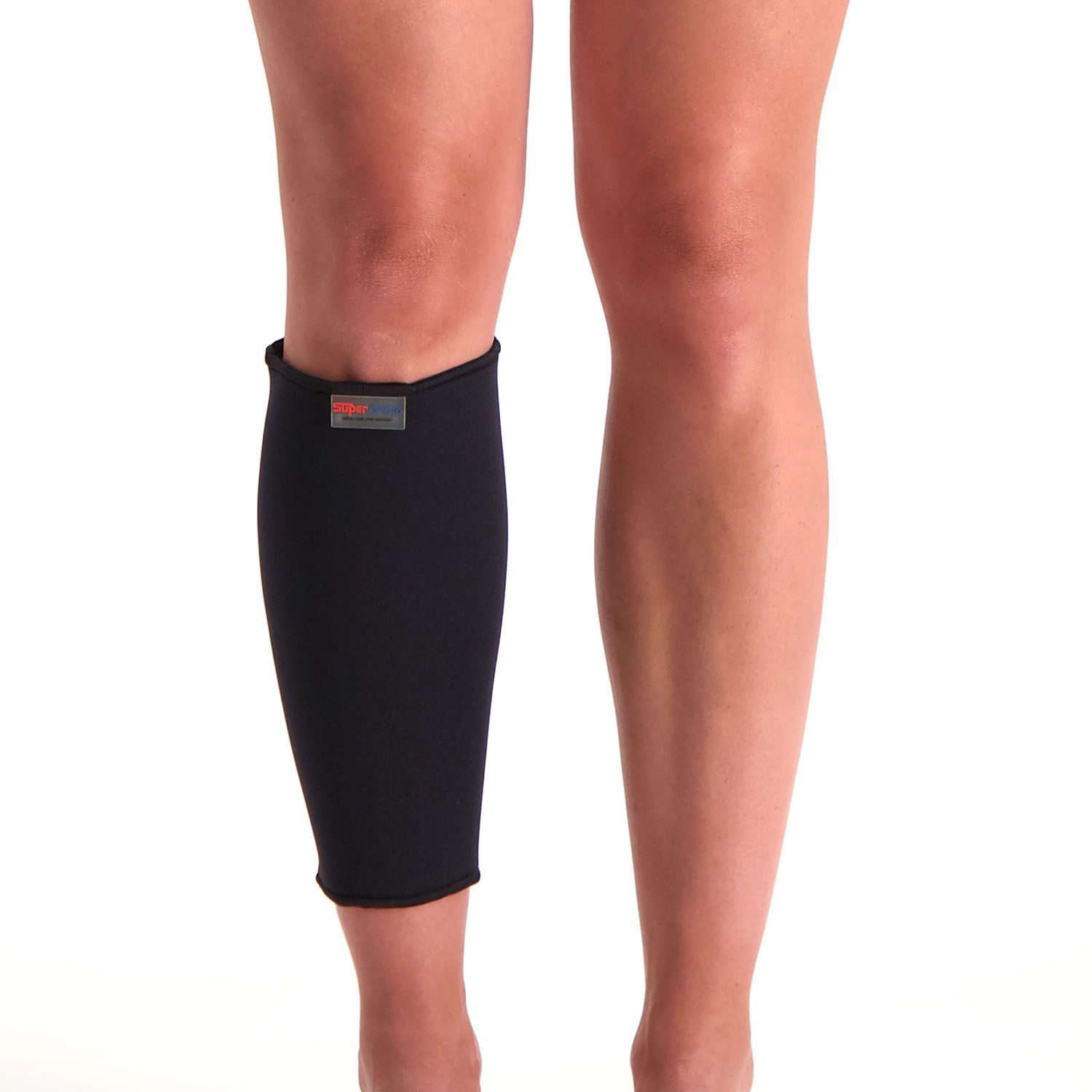super ortho calf support black front view