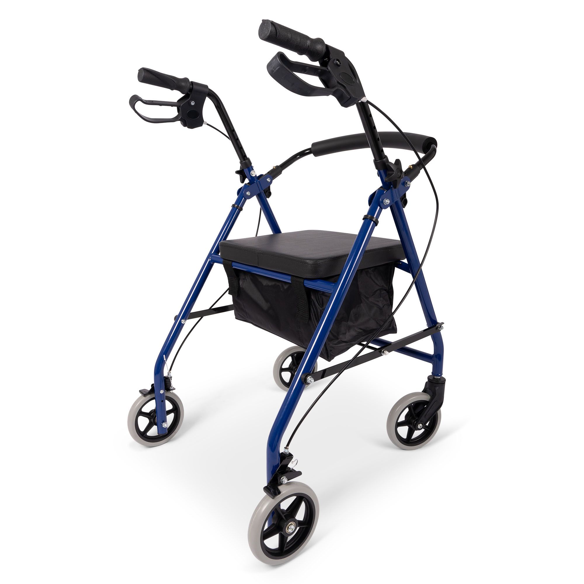 Dunimed lightweight rollator blue back view