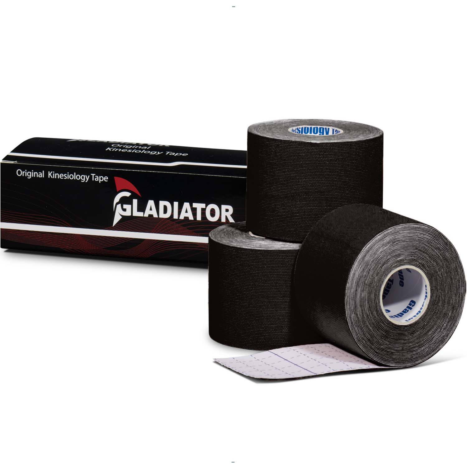 Gladiator Sports Kinesiotape 3 rollen schwarz mit box