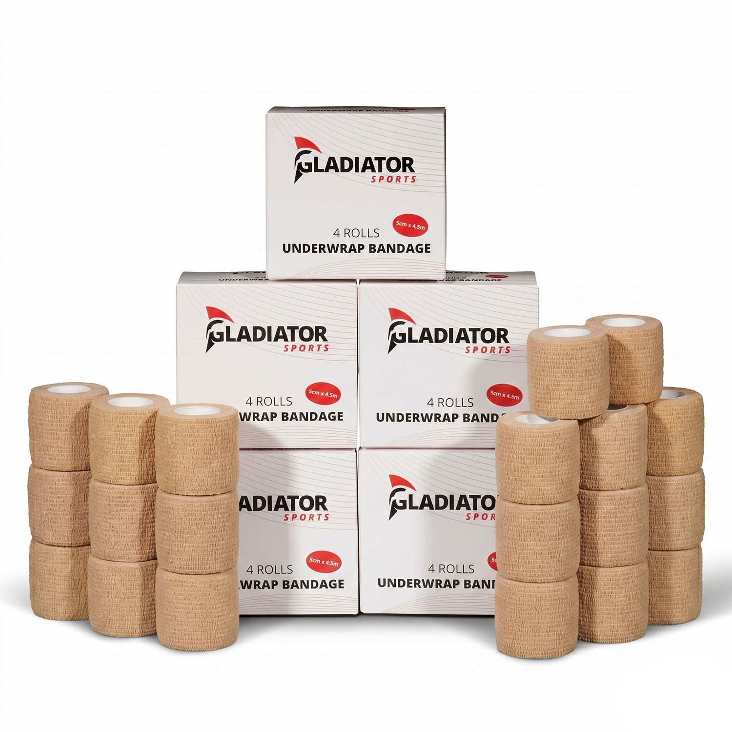 gladiator sports underwrap bandage 20 rolls with box beige