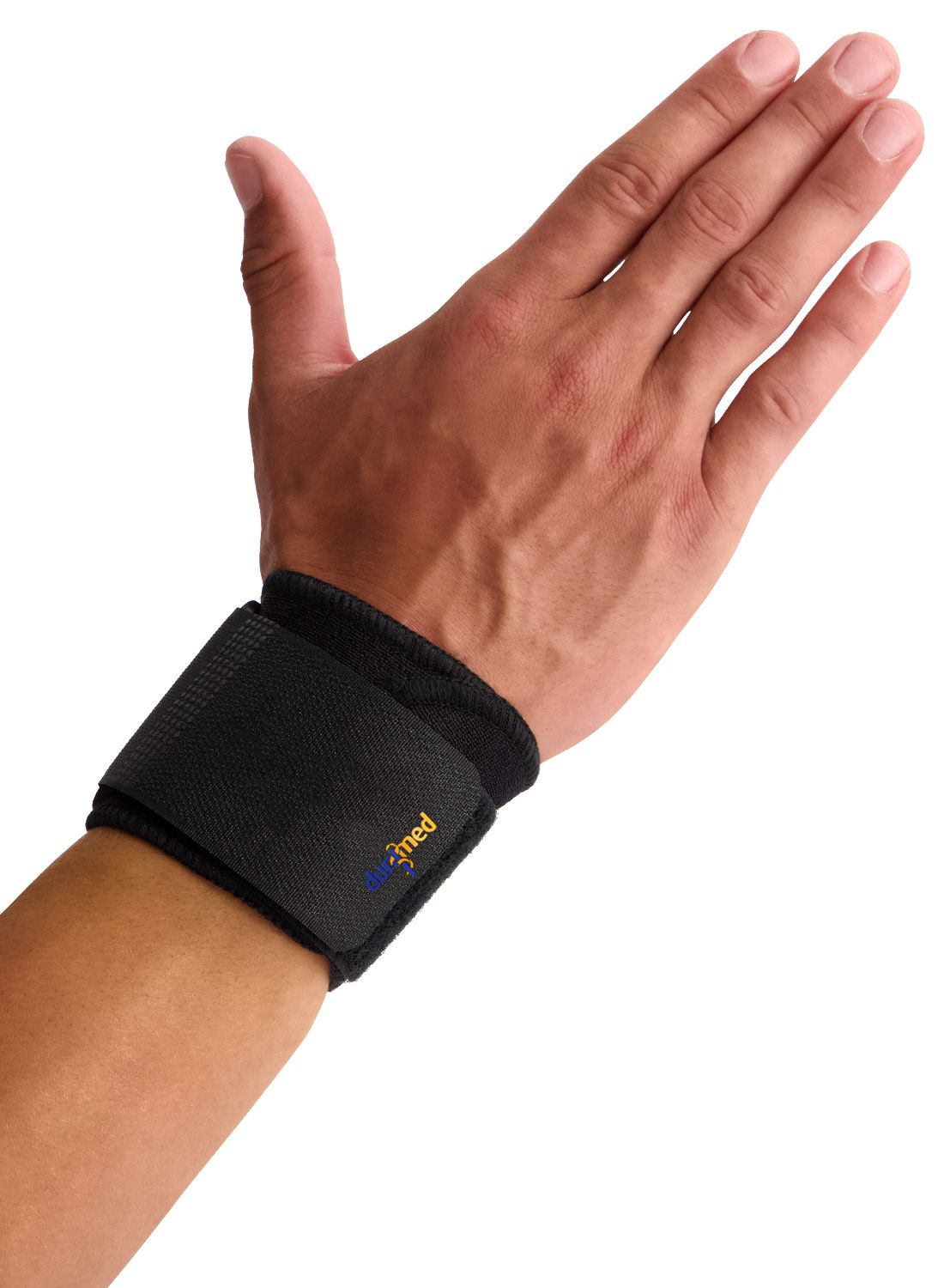 dunimed wrist wrap worn on the right wrist front view