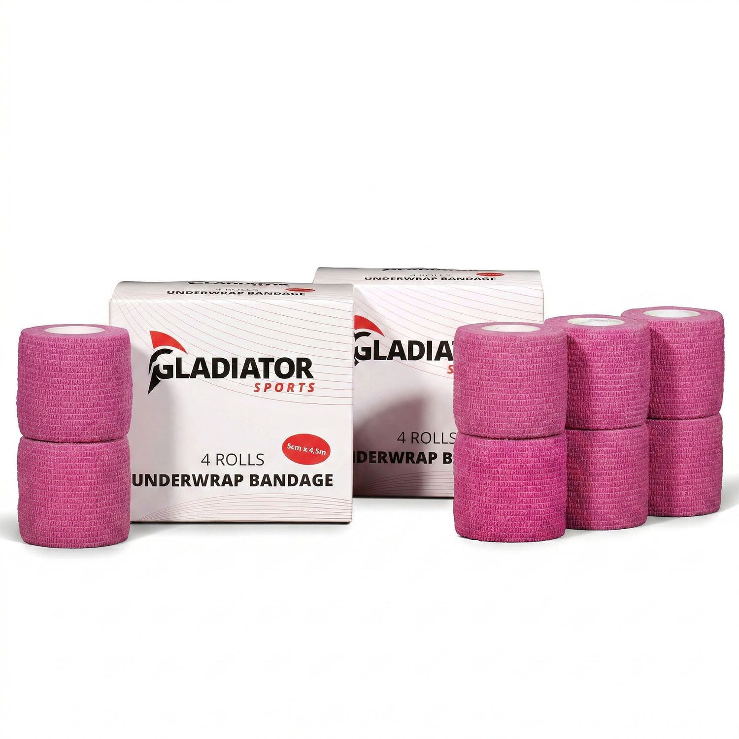 gladiator sports underwrap bandage 8 rolls with box pink