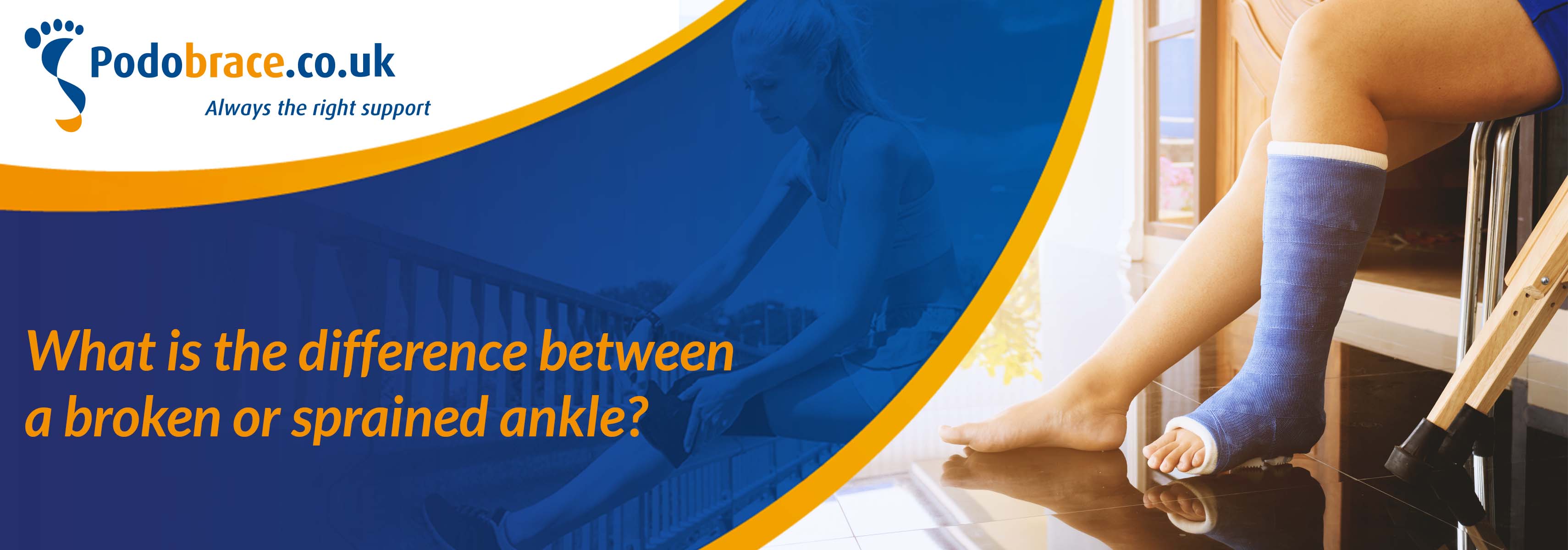what is the difference between a broken or sprained ankle
