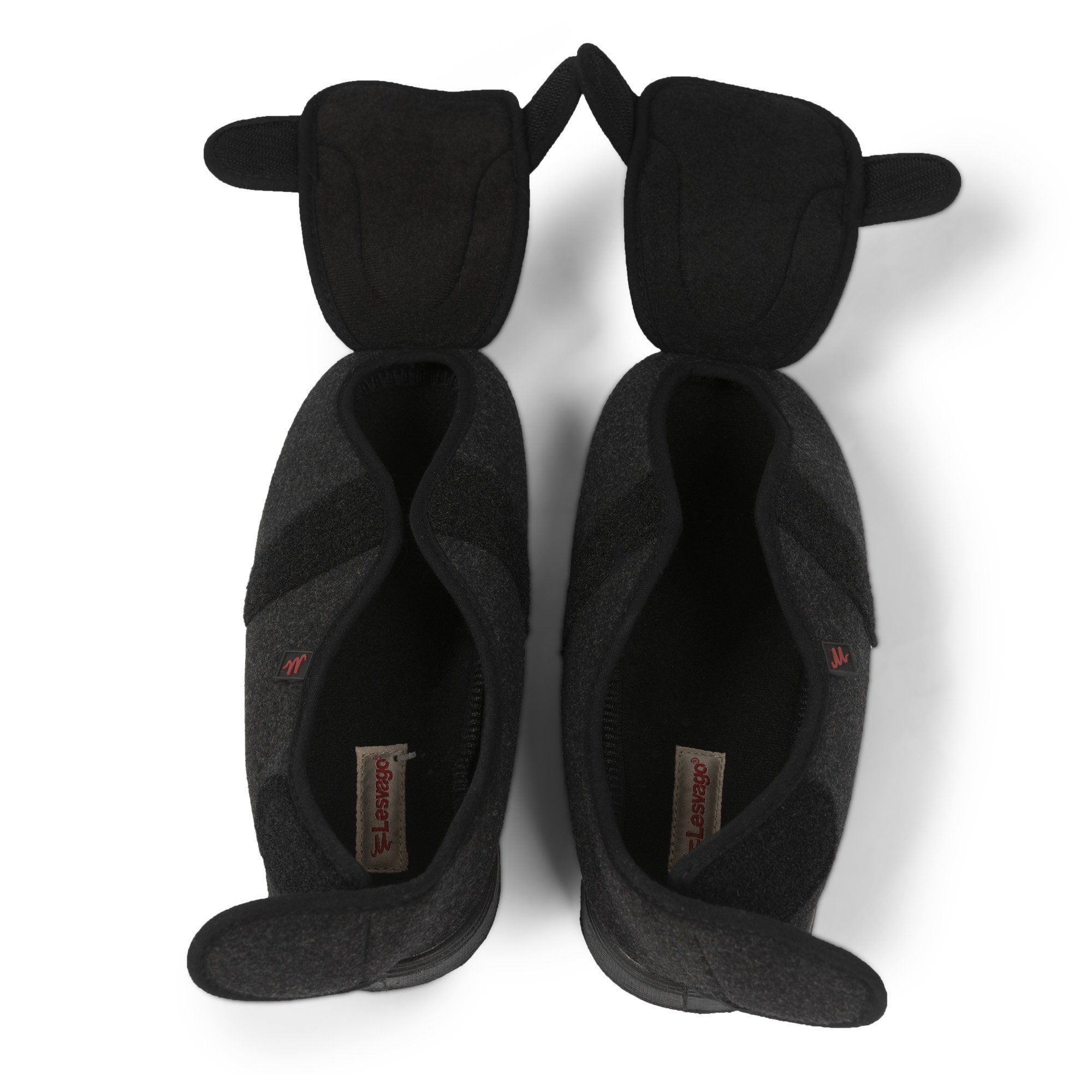dunimed lesvago bandage shoes black pictured from above and opened