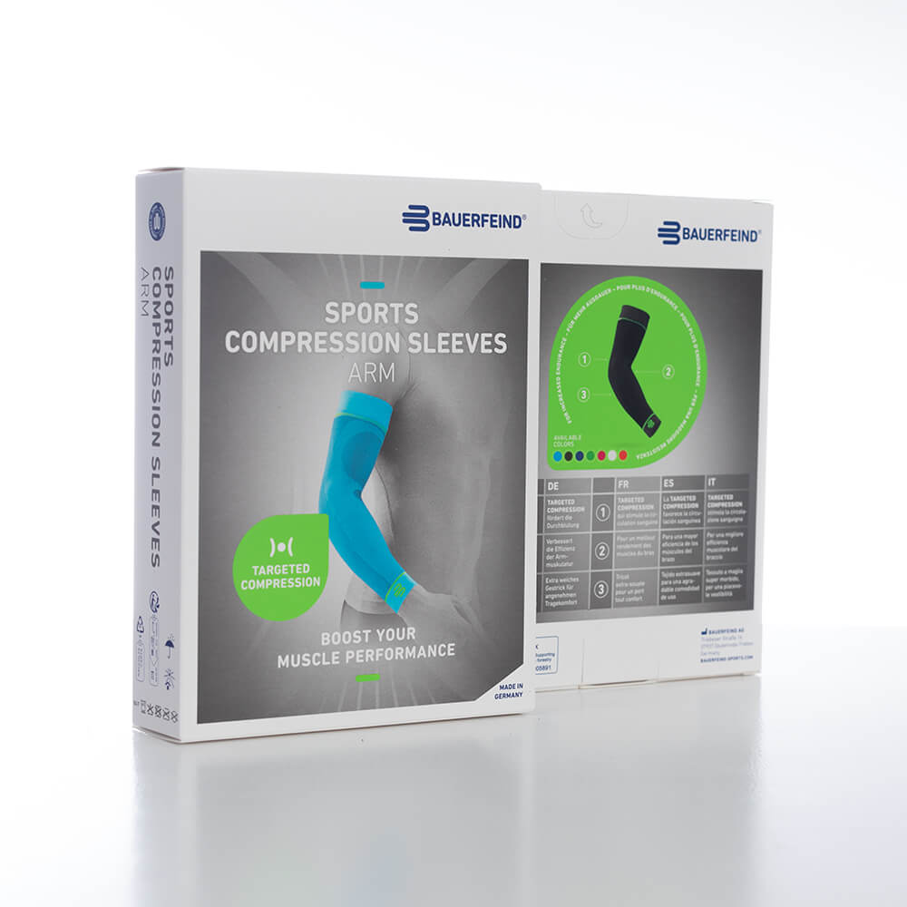 Verpackung des Bauerfeind Sports Compression Arm Sleeve