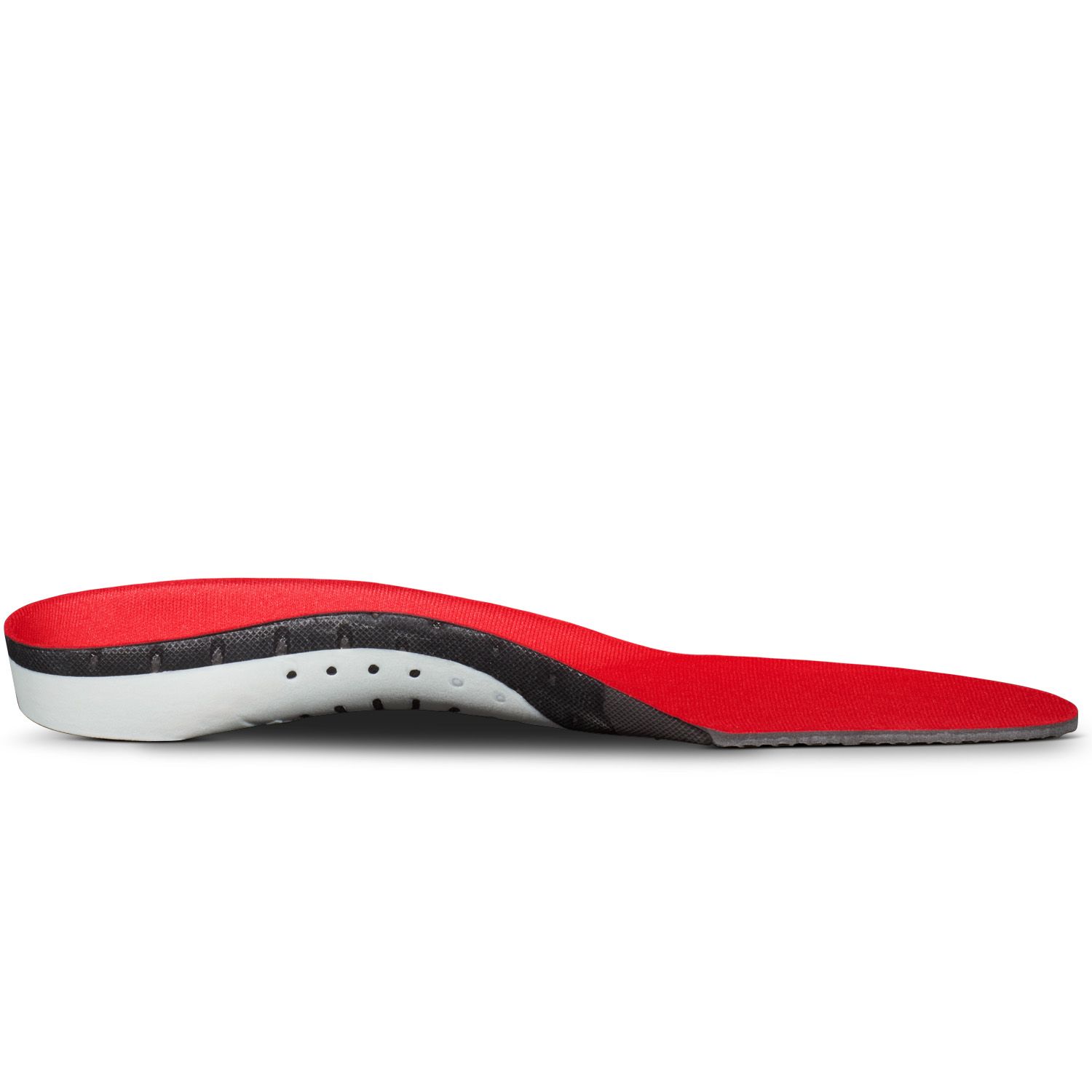 Medial side view of the left Solelution under pronation insole