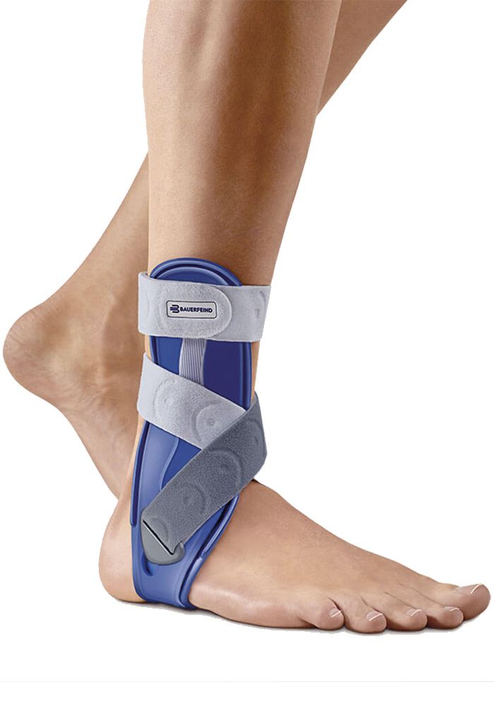 Bauerfeind MalleoLoc Ankle Support worn around right ankle by male model