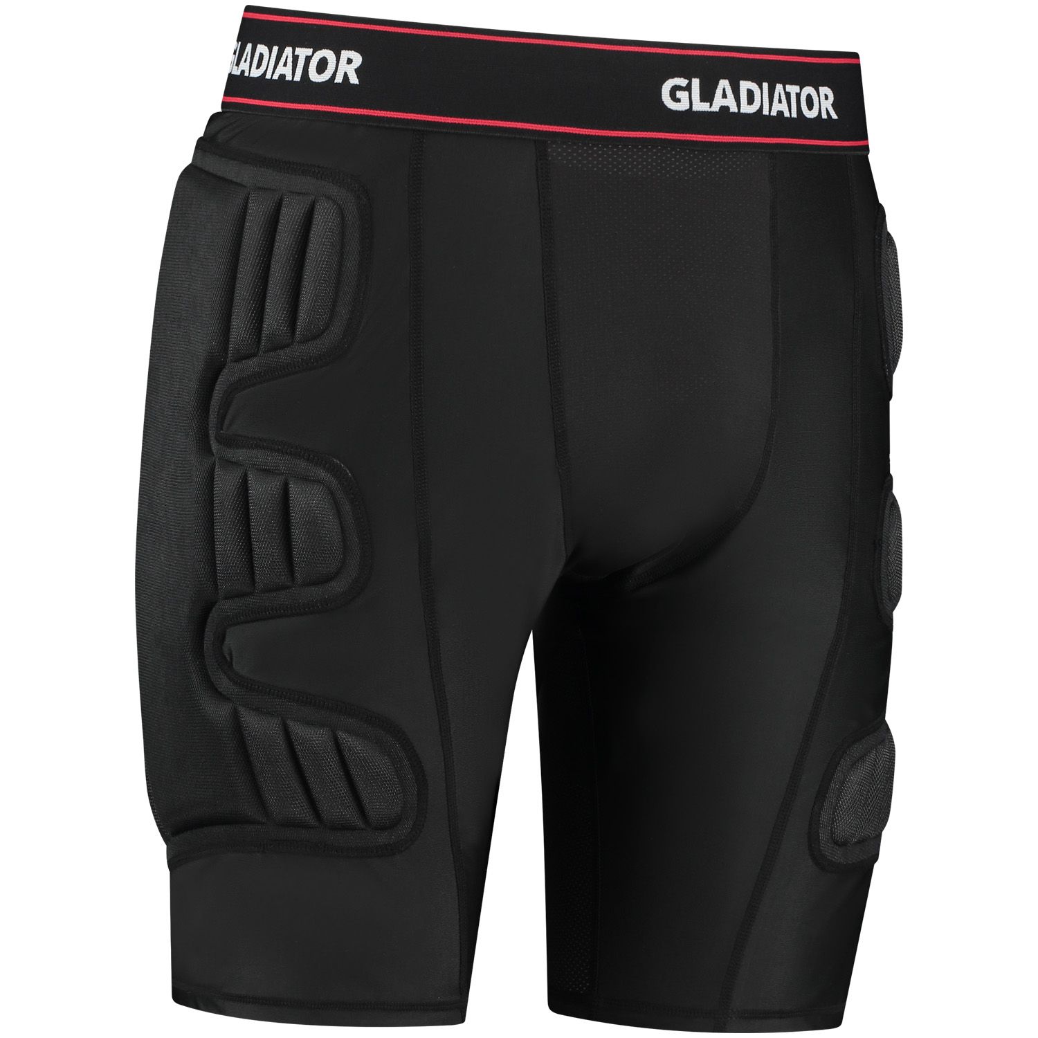 Oblique view of the Gladiator Sports Goalkeeper Protection Shorts