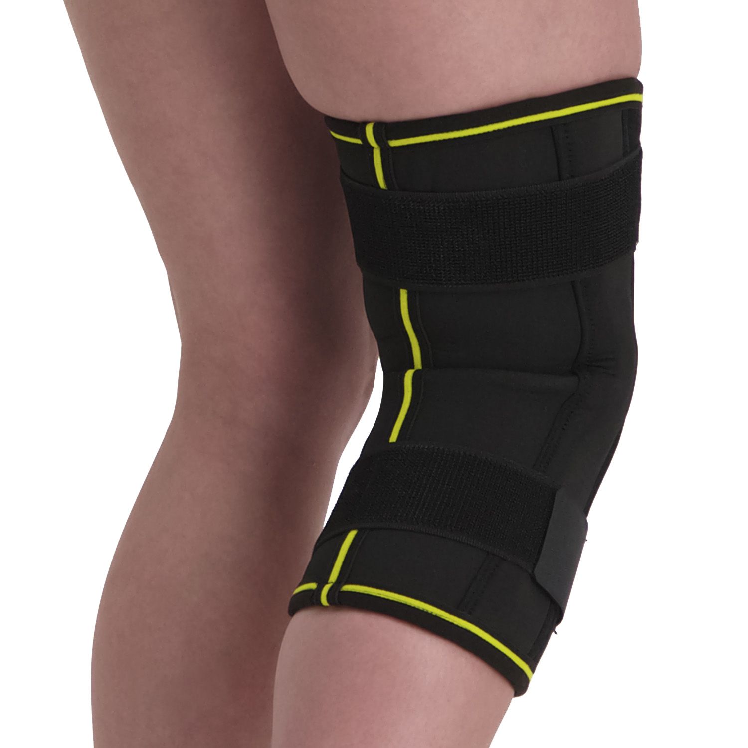 novamed max hinged knee support with crossed straps back view