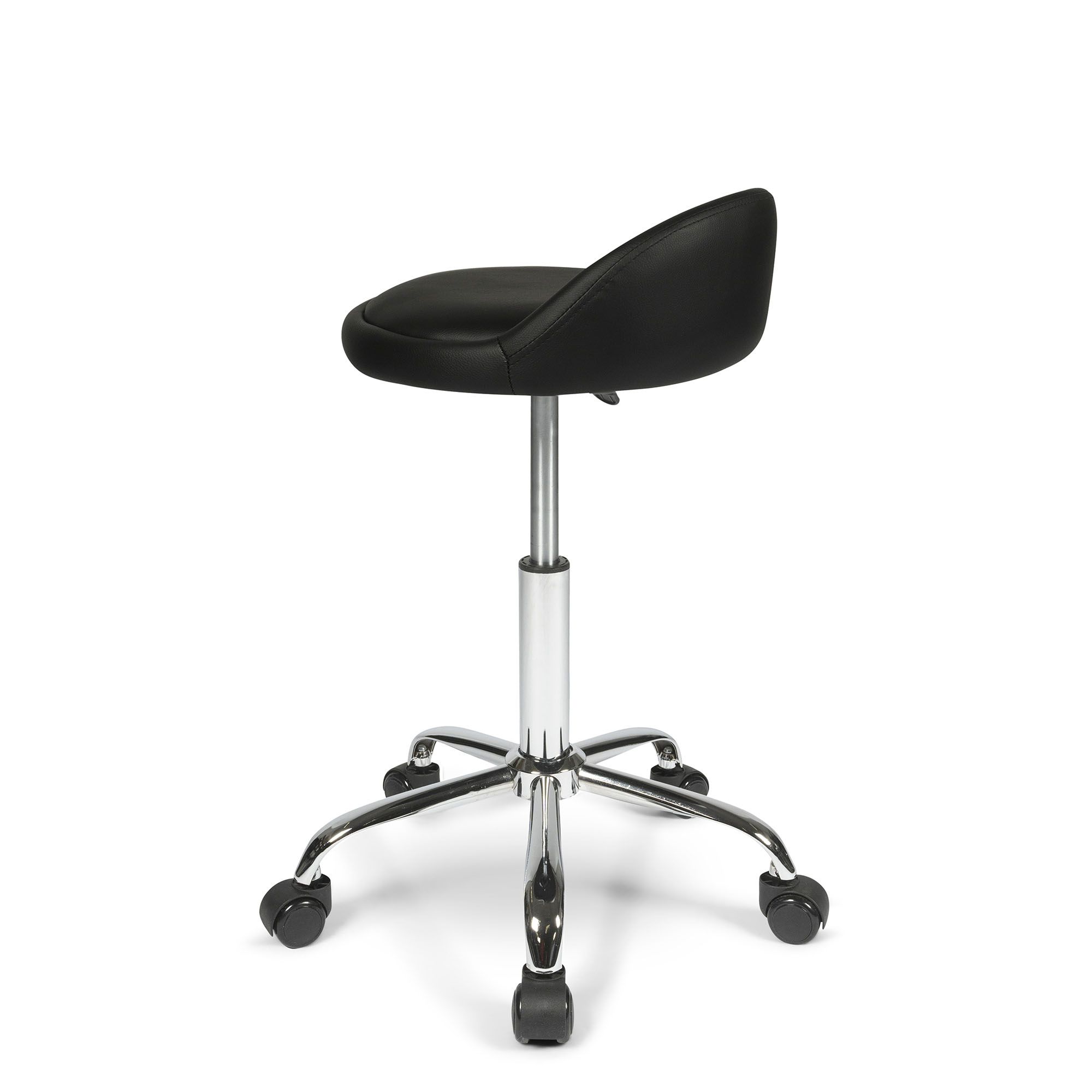 Dunimed Work Stool with Wheels and Backrest back side view