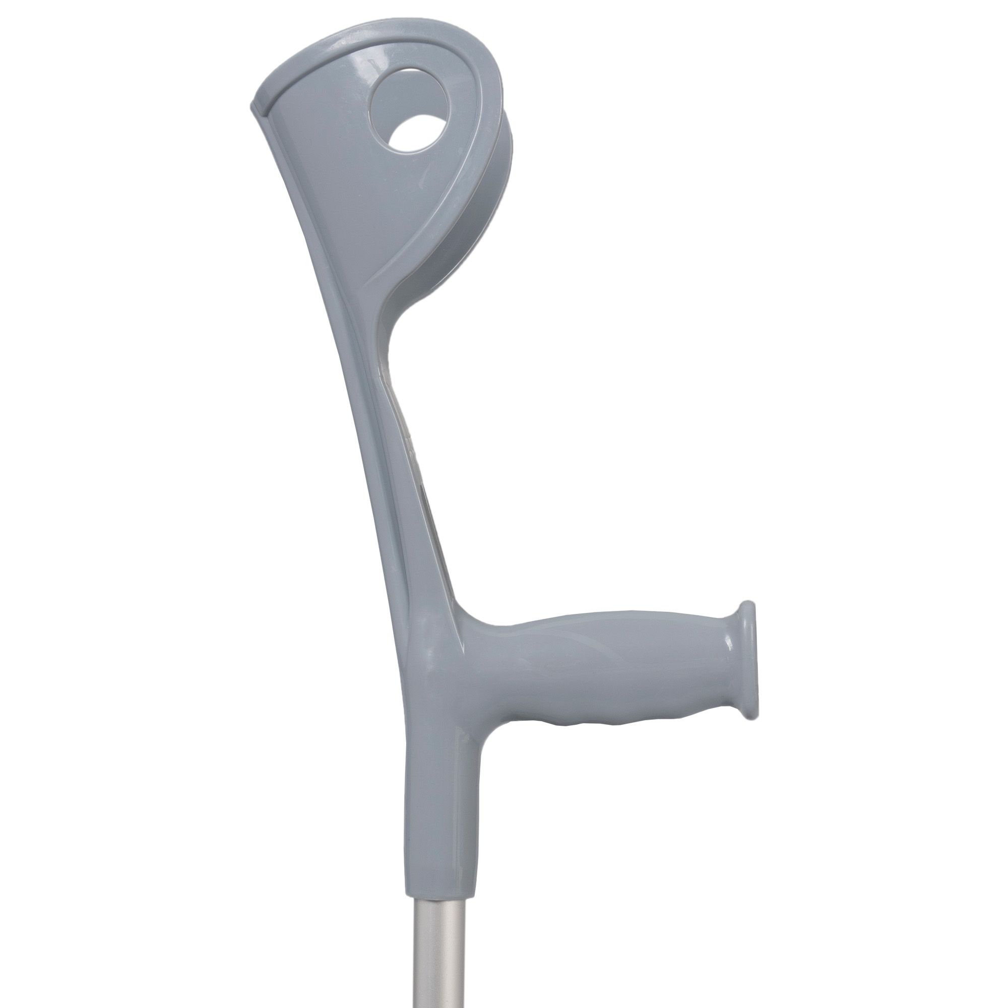 Side view of the handle of the medidu premium elbow crutch