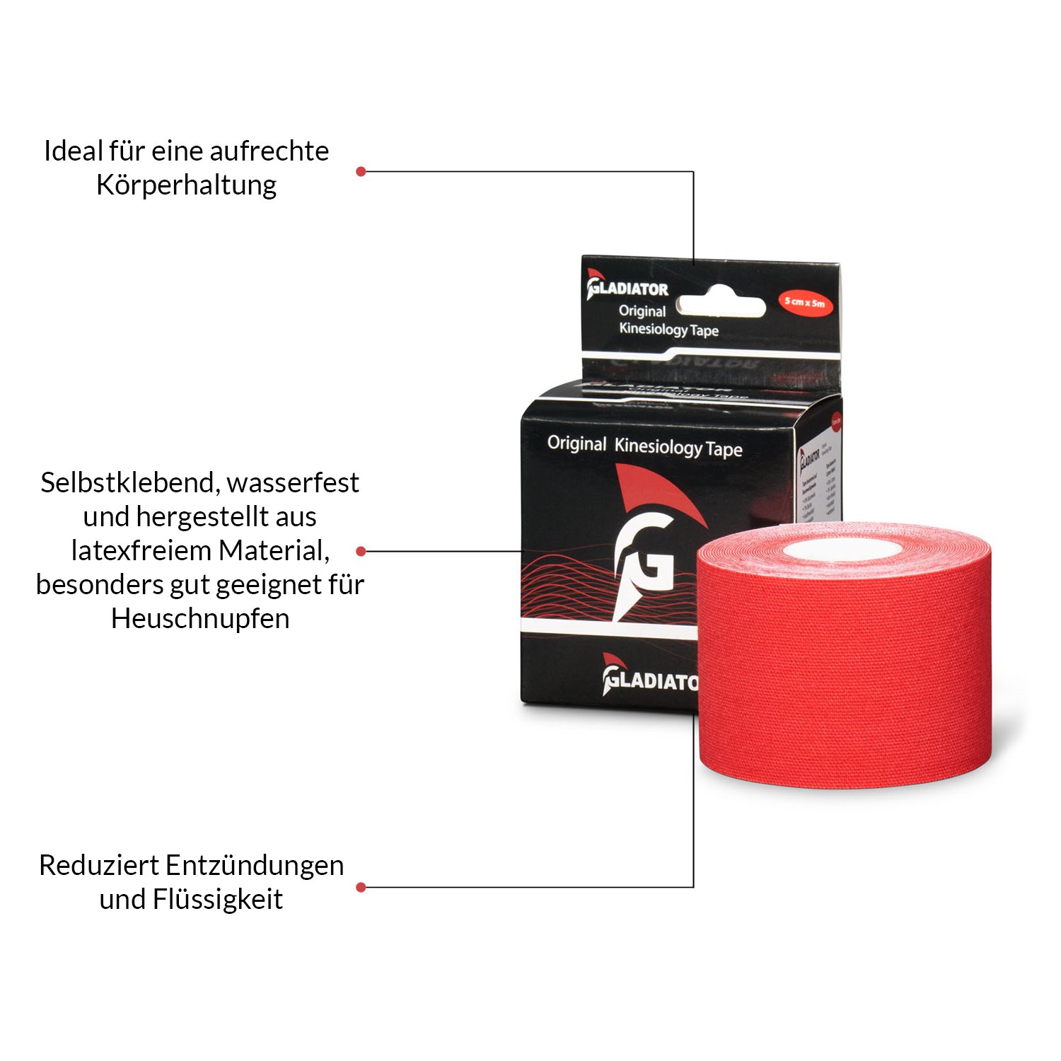 Gladiator Sports Kinesiotape pro rolle produktinformation