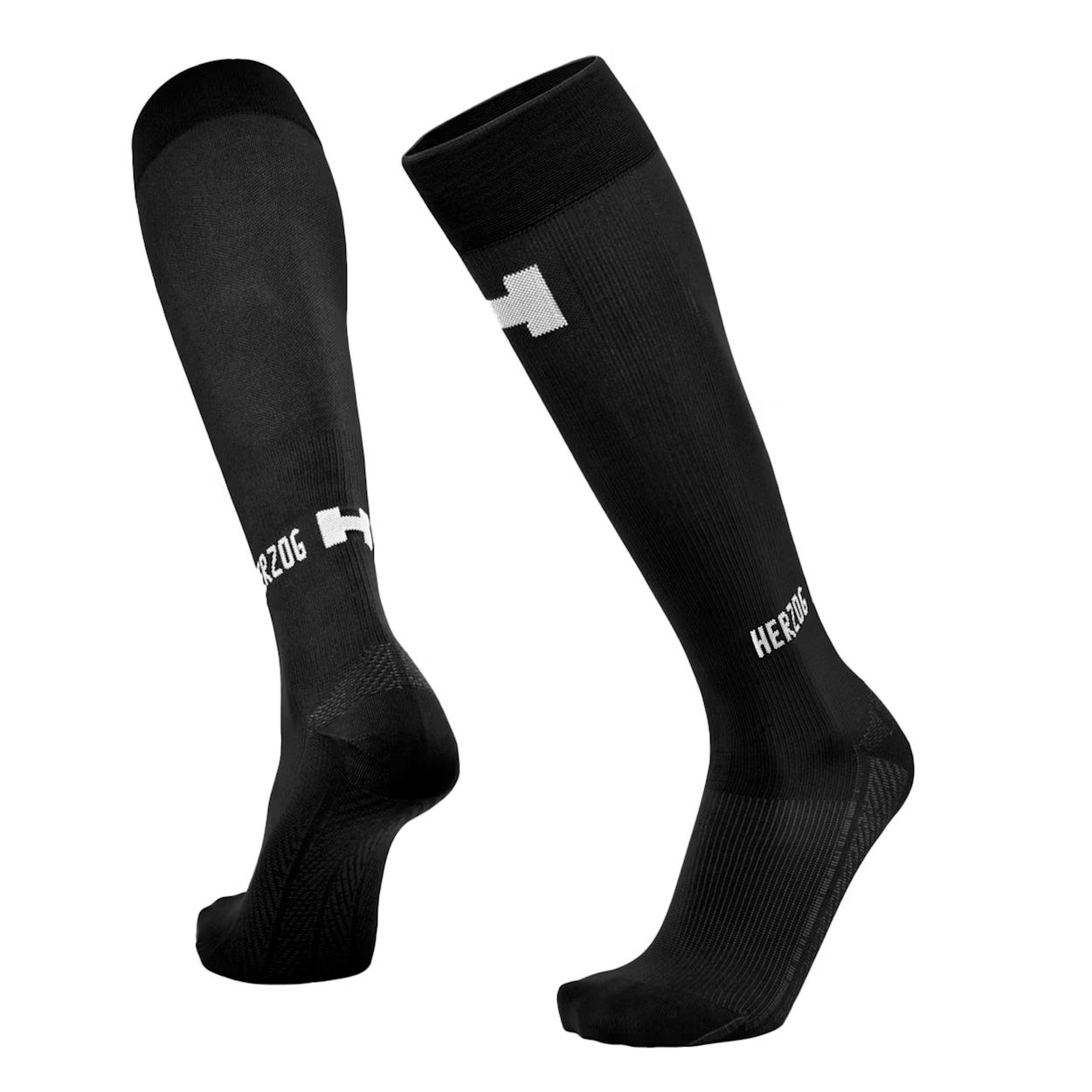 Herzog Sport Compression Stockings in the colour black side and back view