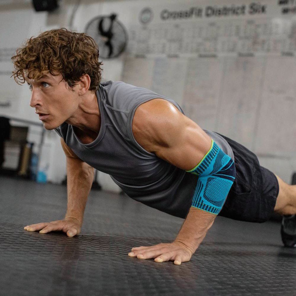 Bauerfeind Sports elbow brace worn during workout