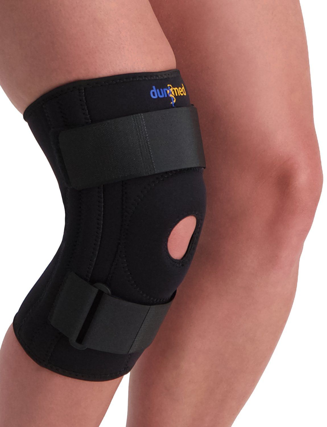 Dunimed Knee Support with Busks worn by model around the right knee