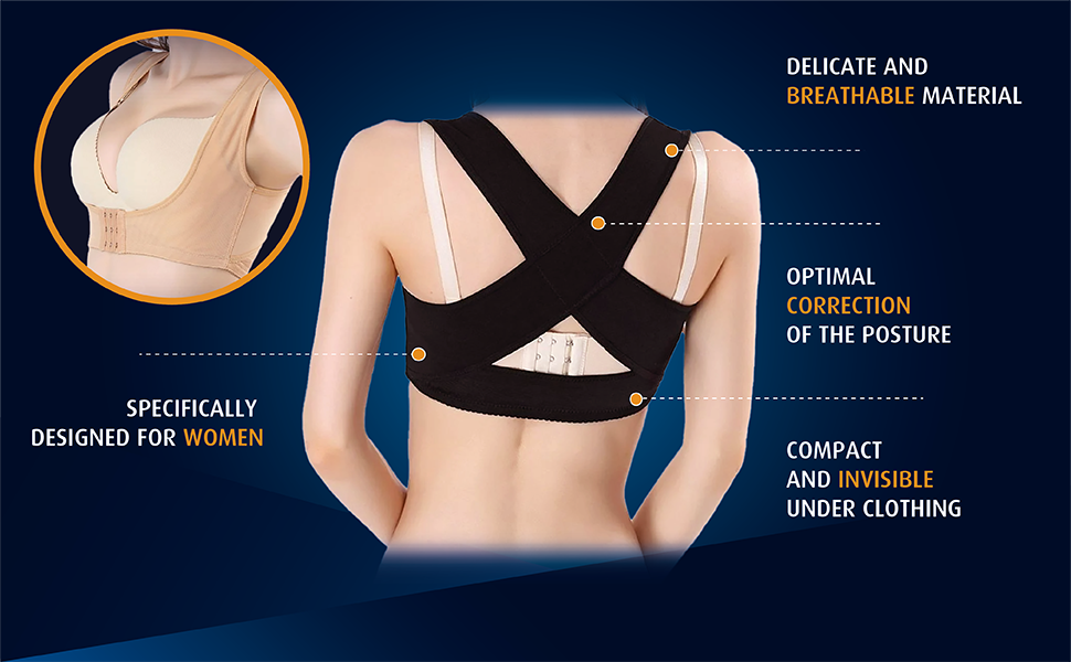 Dunimed Haltungskorrektur / posture corrector für Frauen (Schwarz und Beige)