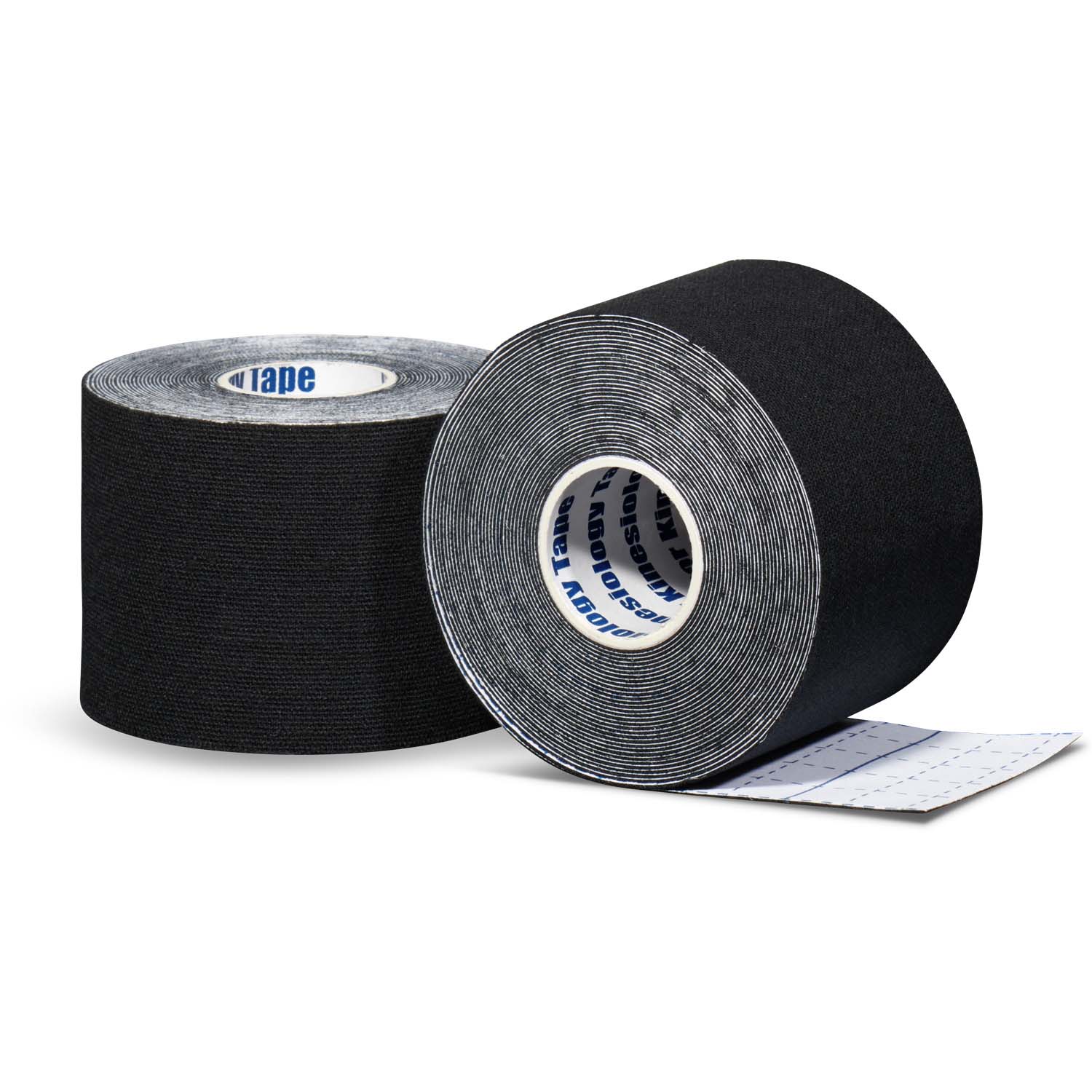 Kinesiology tape per roll black front and back view