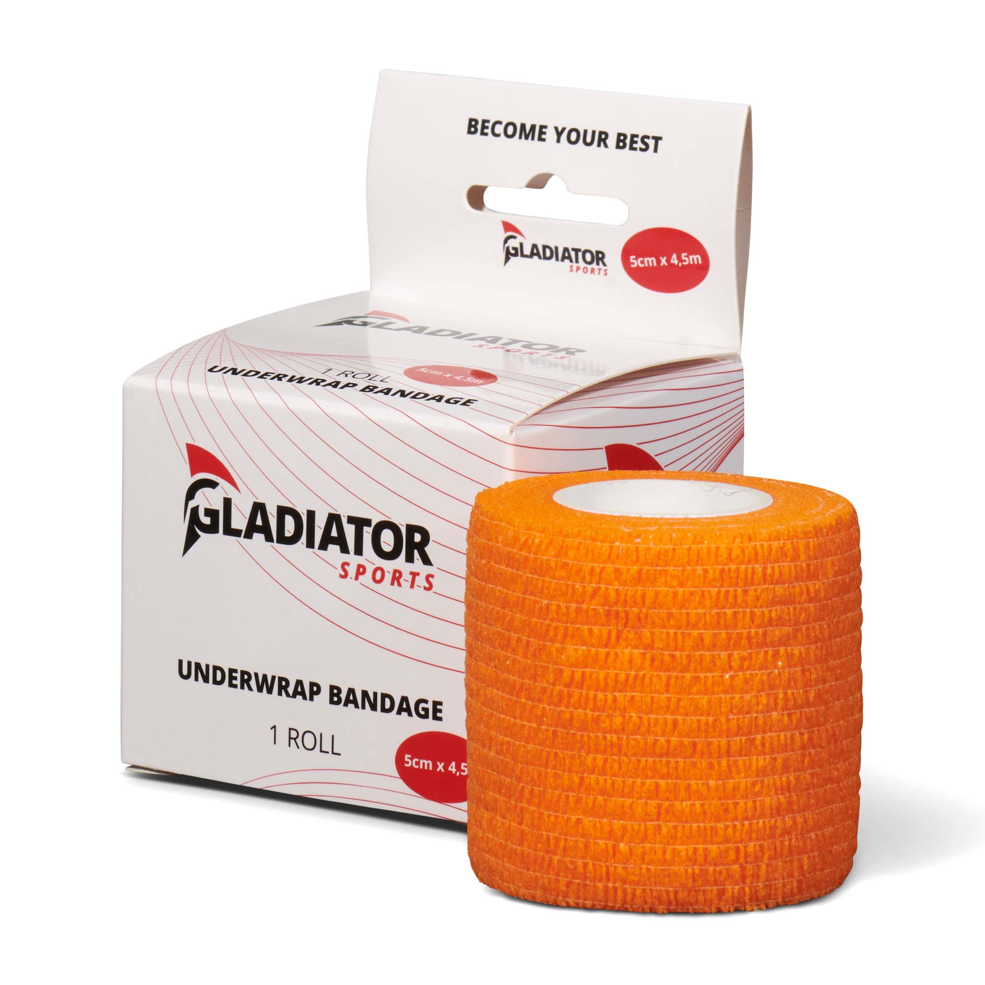 Gladiator Sports underwrap bandage per roll with box orange