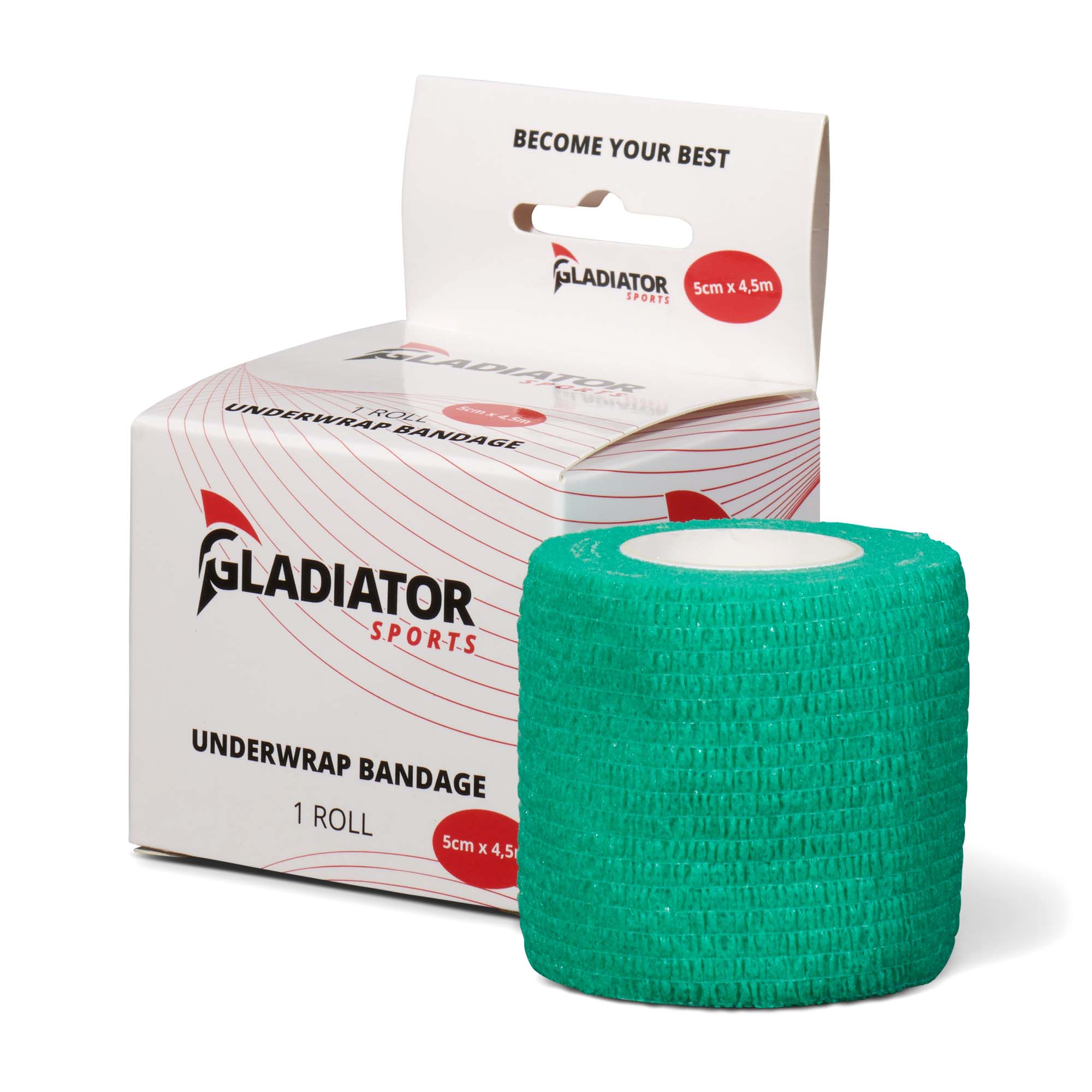 Gladiator Sports underwrap bandage per roll with box green