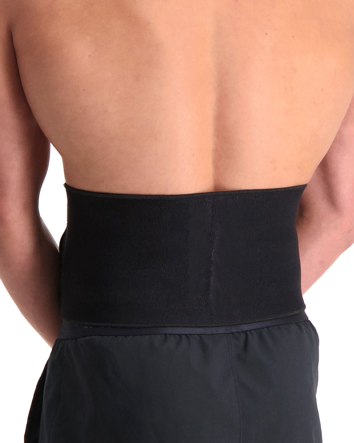 Back side view of the Dunimed Back Support - without Busks worn by male model