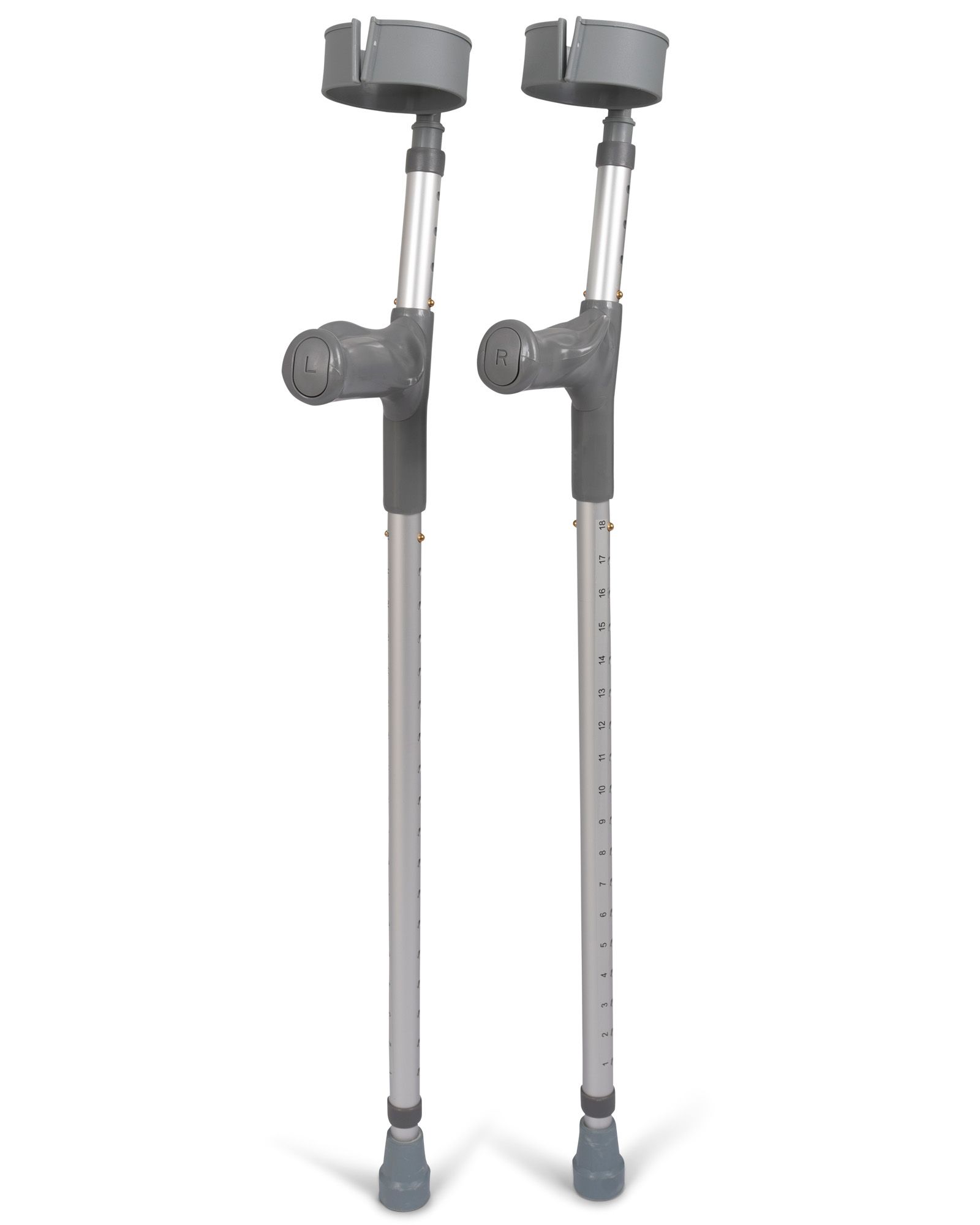 A pair of Dunimed Comfort Elbow Crutches