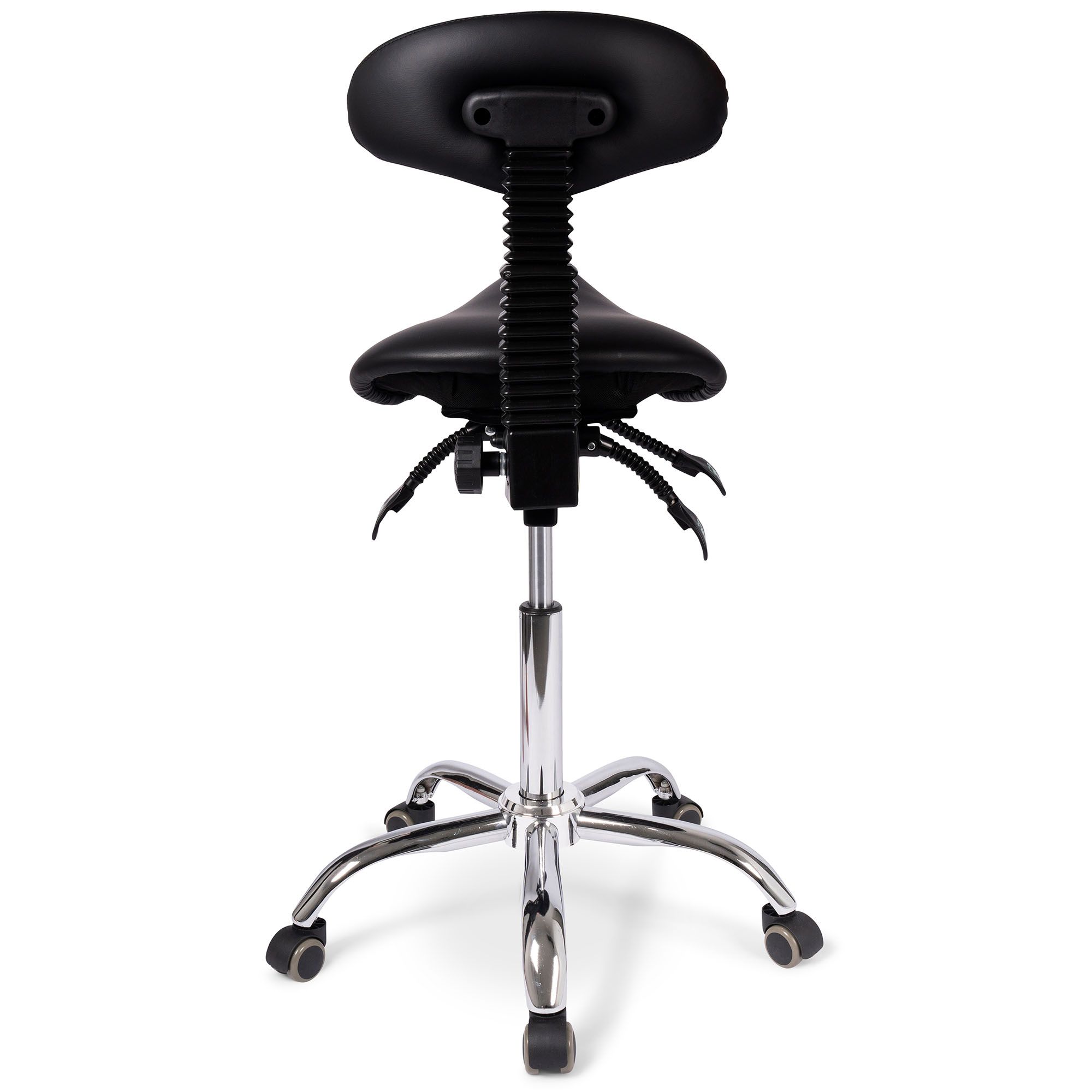 dunimed ergonomic saddle stool with backrest back view