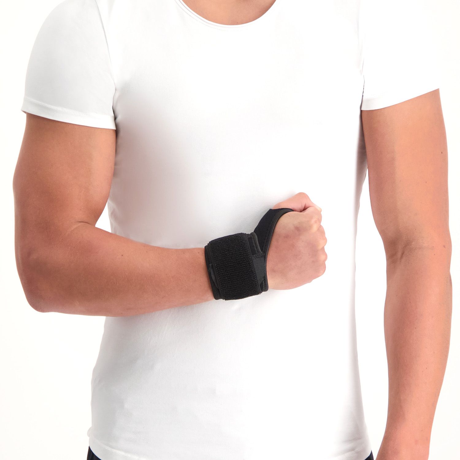 dunimed wrist support worn by male model