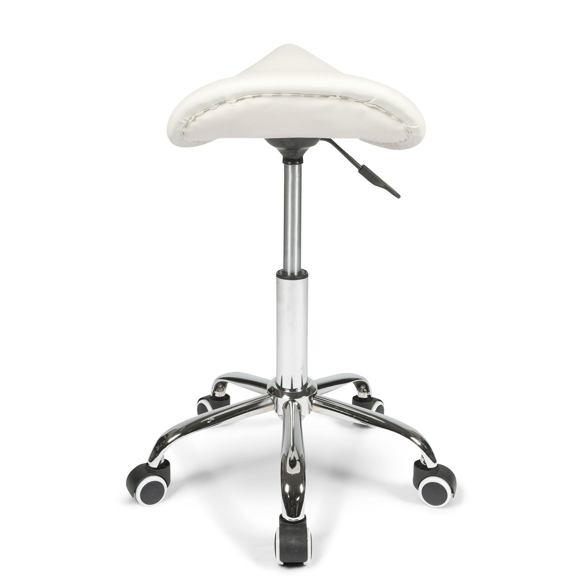 ergonomic saddle stool white up and down