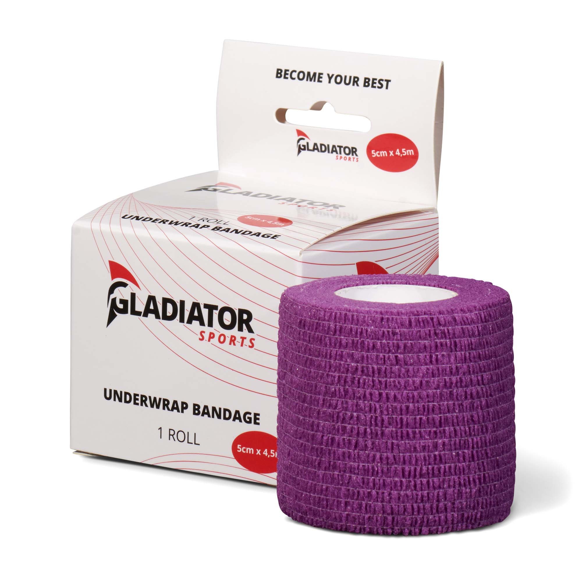 Gladiator Sports underwrap bandage per roll with box purple