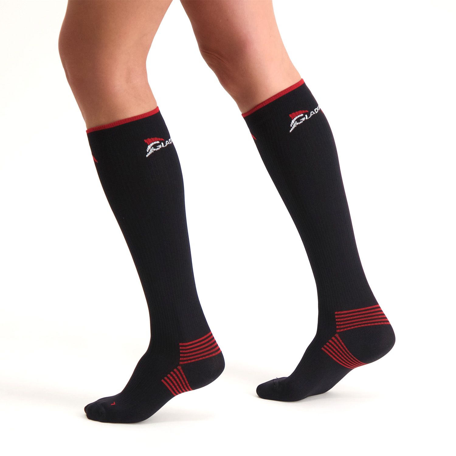 gladiator sports premium compression stockings worn side view