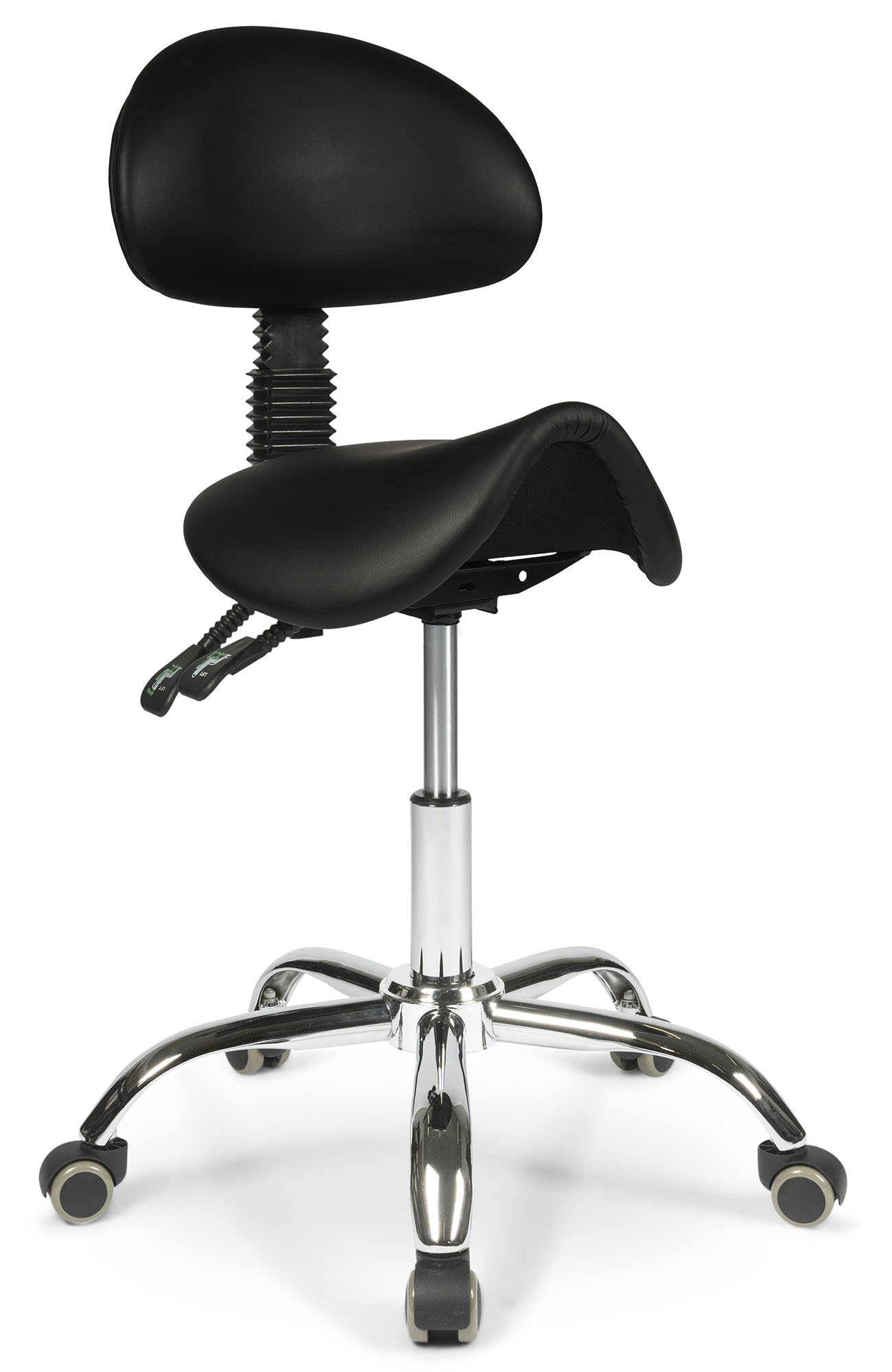 Dunimed Ergonomischer Sattelhocker mit Rückenlehne - Schwarz