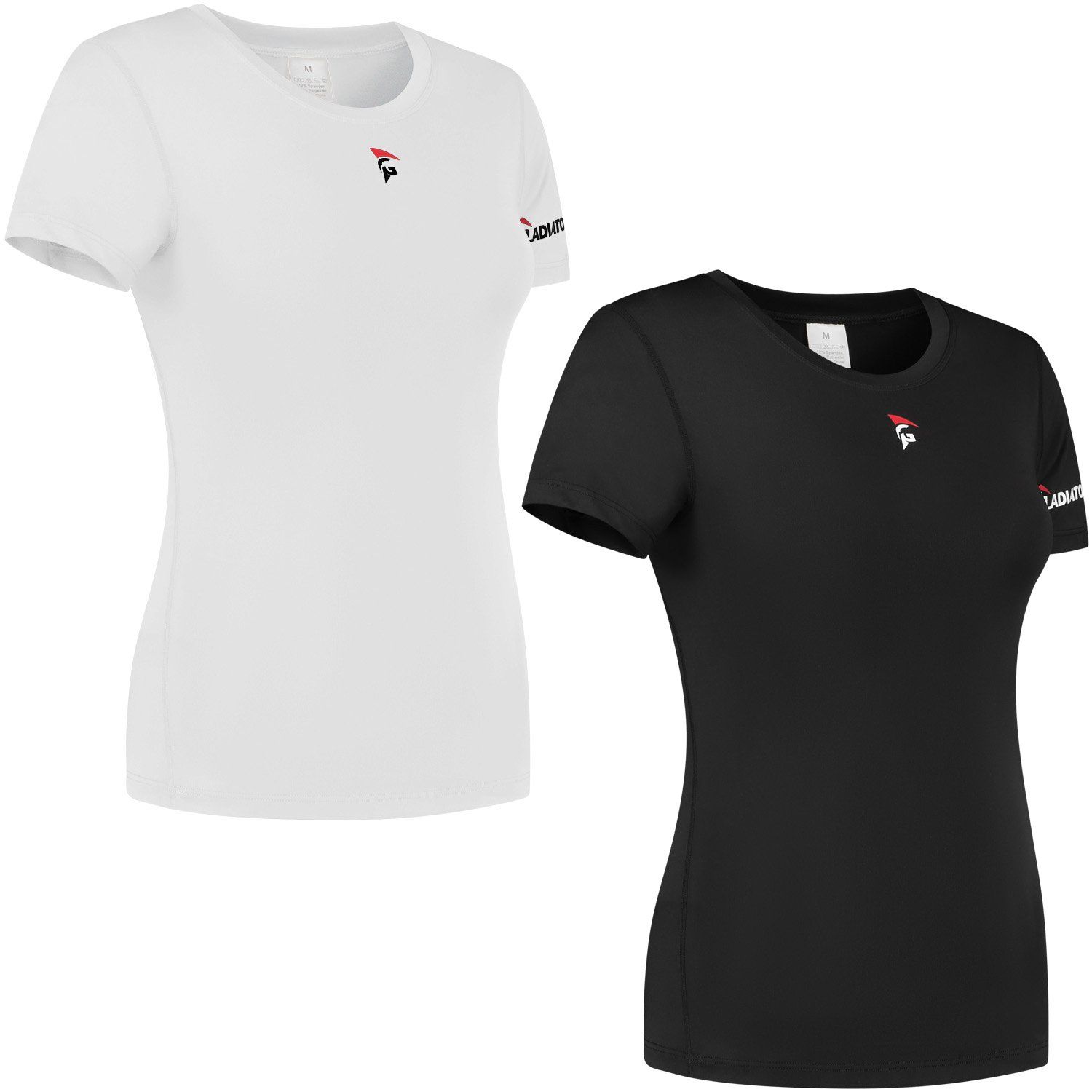 gladiator sports compression shirt for women in black and white