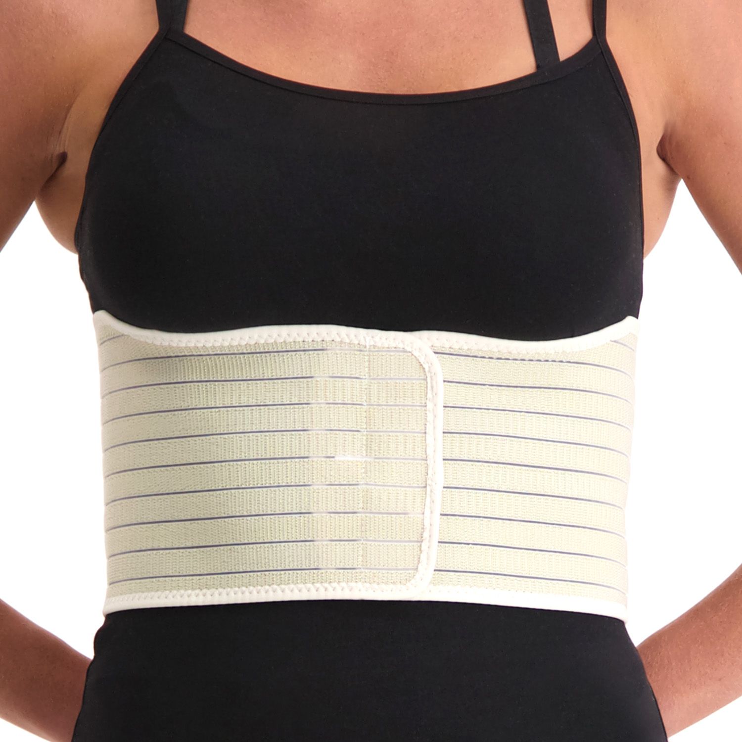 Female model wearing the Dunimed Rib Support front view