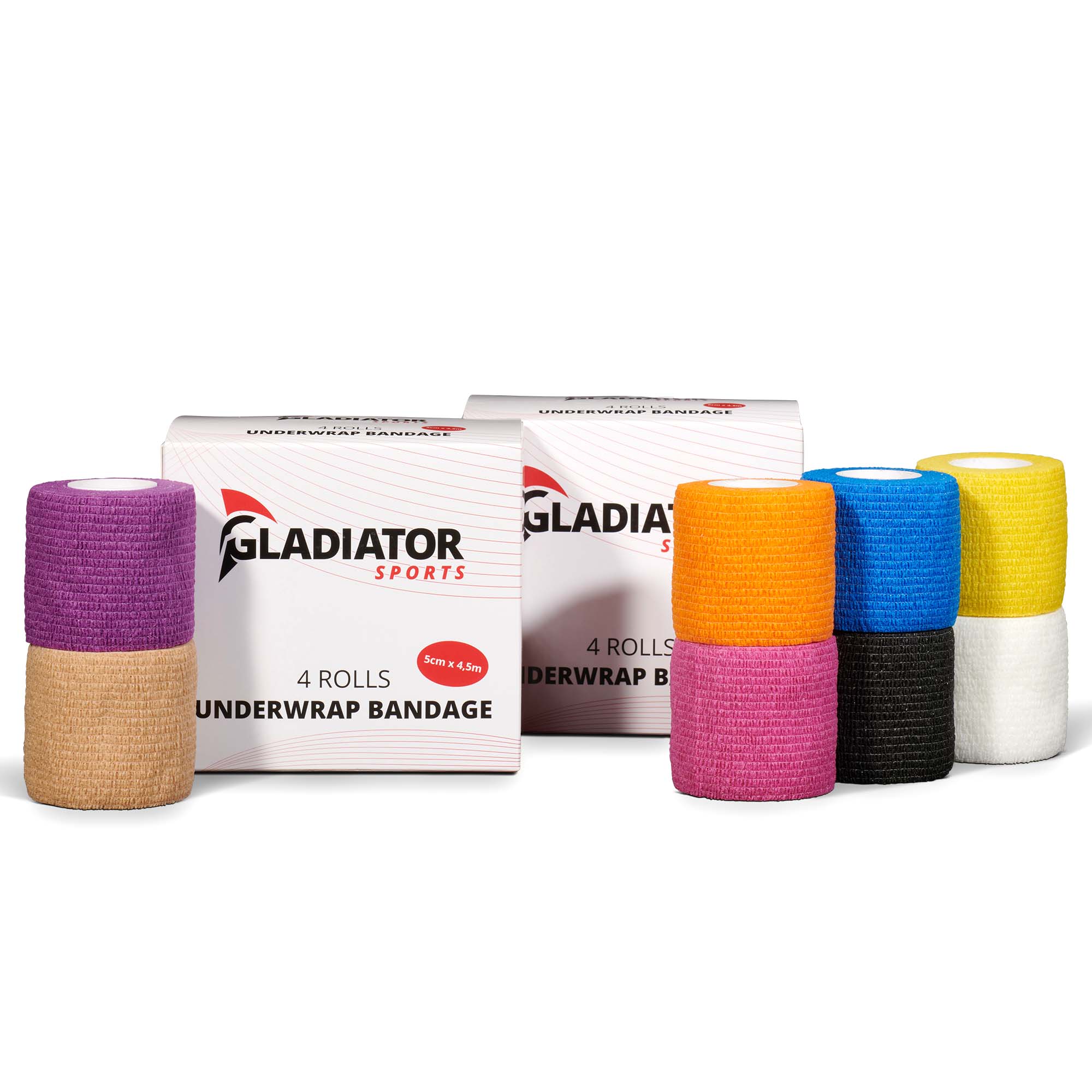 gladiator sports underwrap bandage 8 rolls with box for
